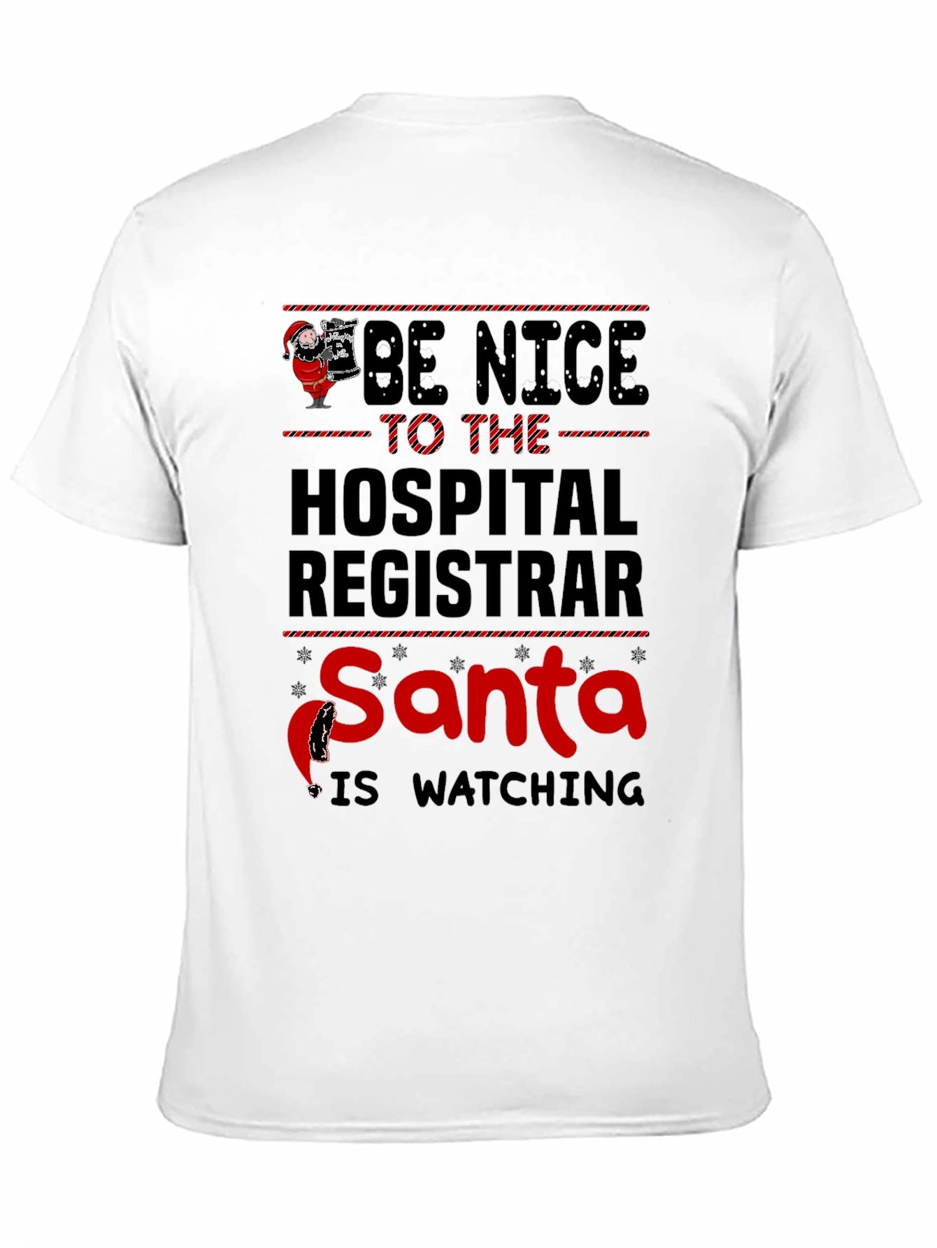 Hospital Registrar Santa Watching Graphic Tee