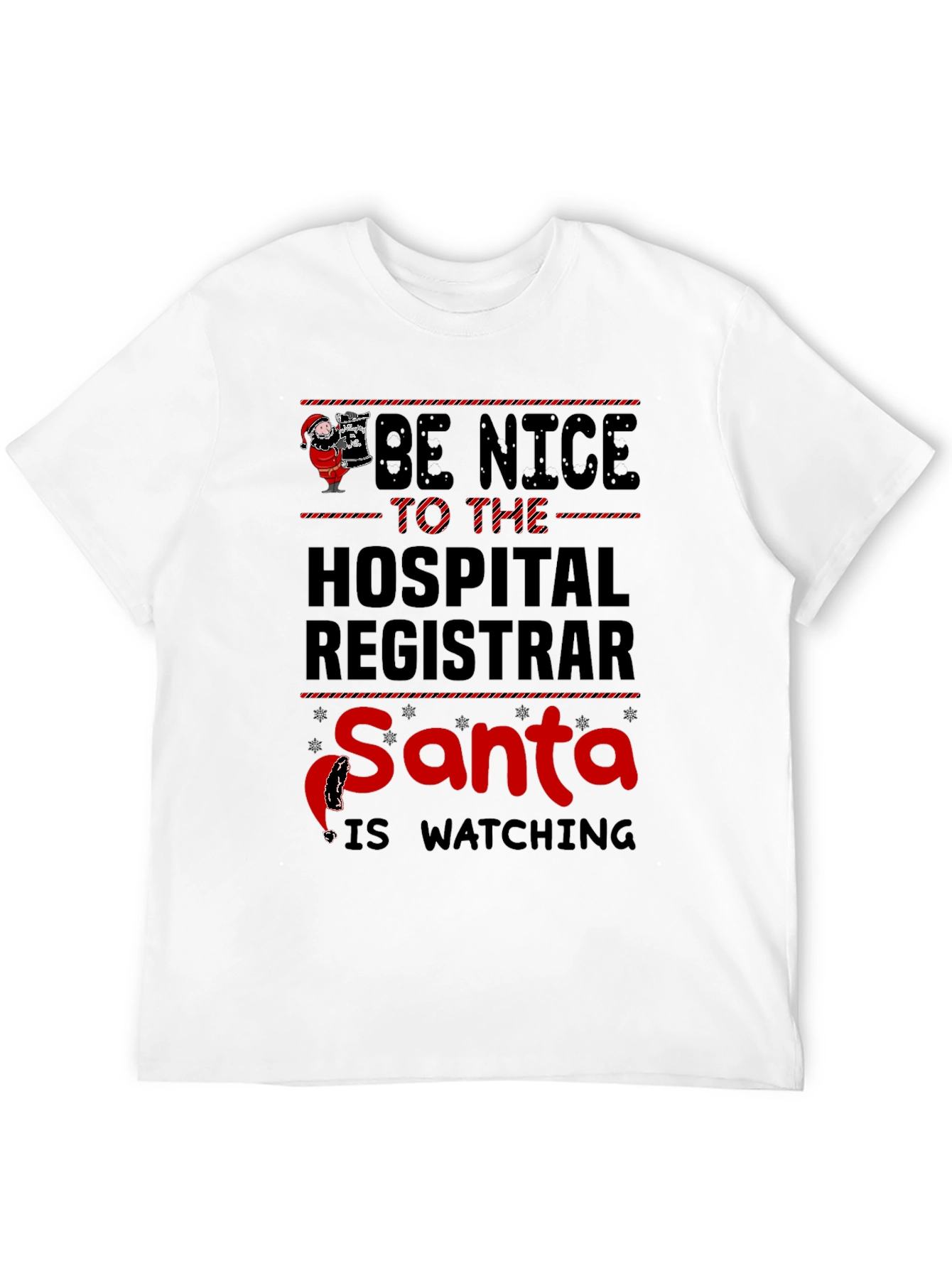 Hospital Registrar Santa Watching Graphic Tee
