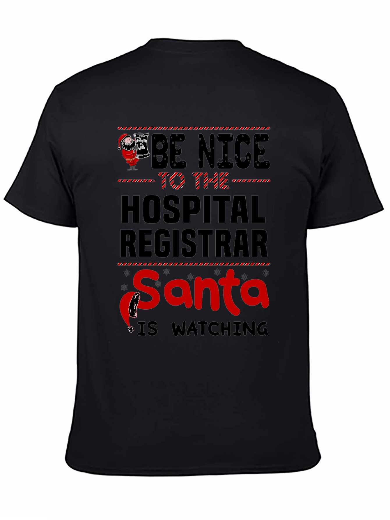 Hospital Registrar Santa Watching Graphic Tee