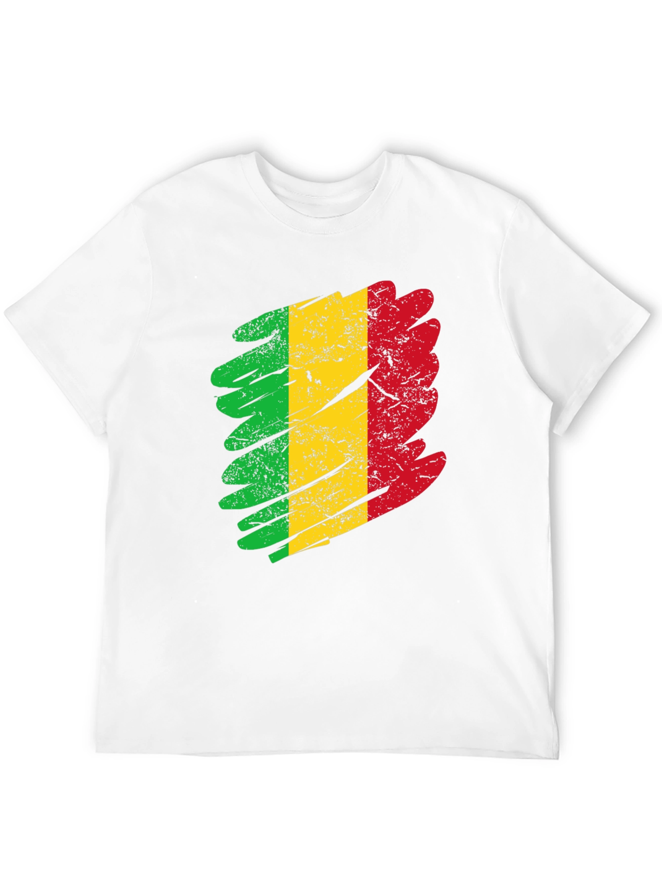 Mali Flag Grunge T-Shirt - Black Cotton Tee