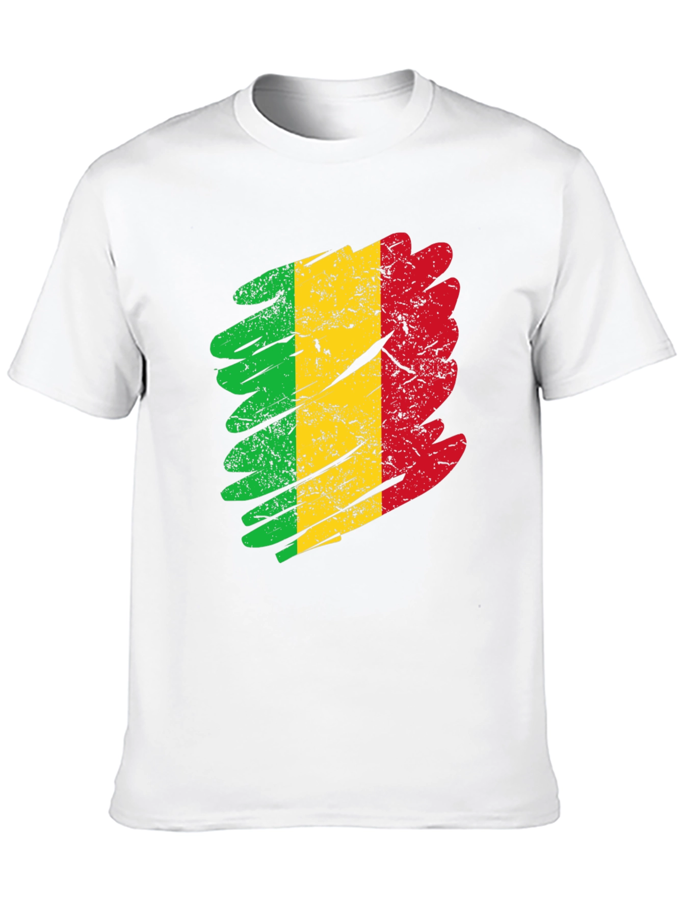 Mali Flag Grunge T-Shirt - Black Cotton Tee