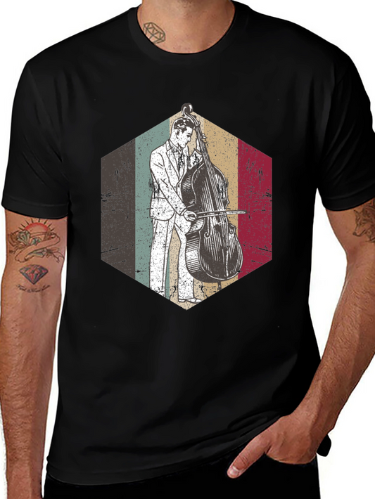 Vintage Bass Player T-Shirt - Retro Music Style