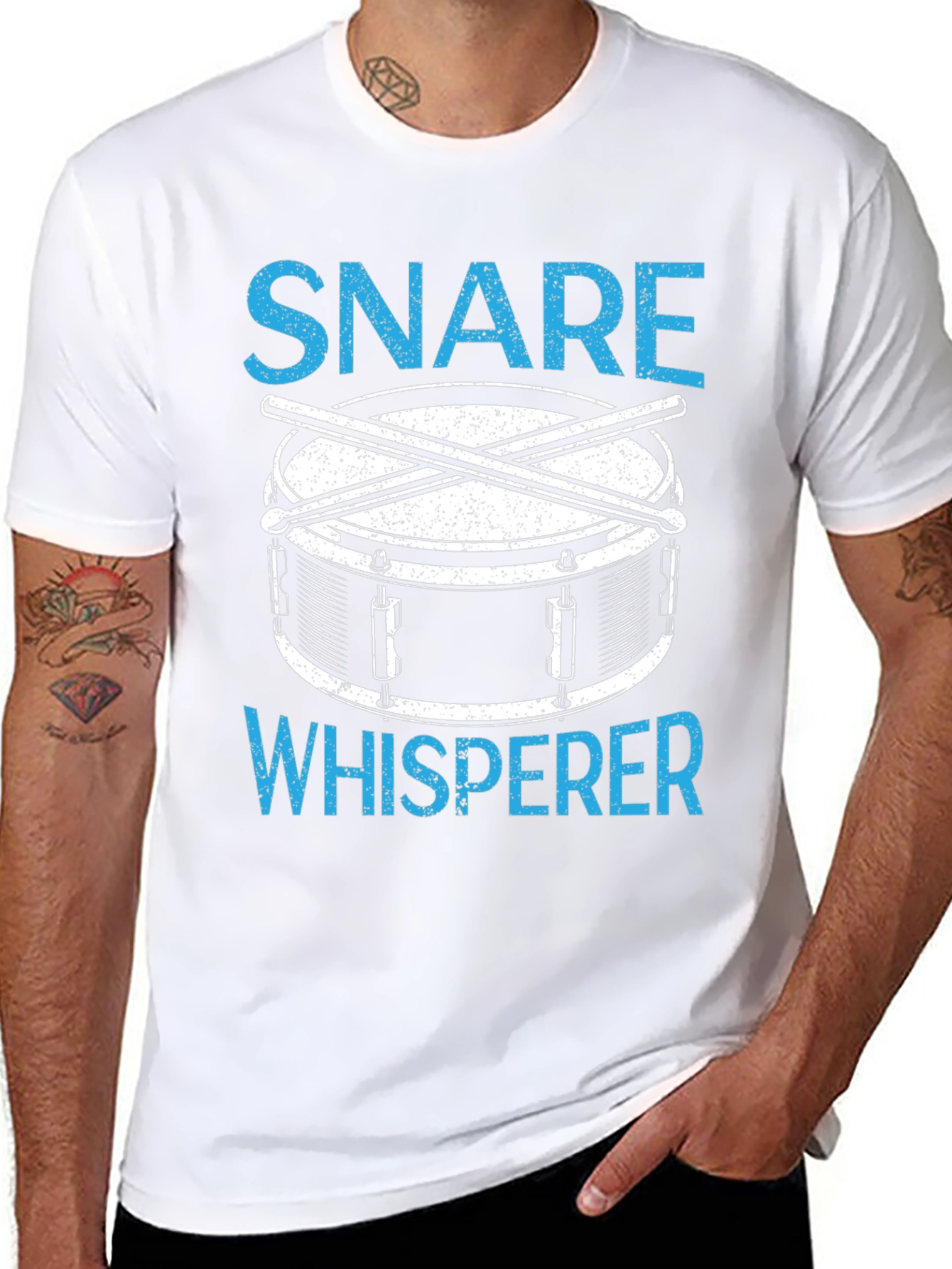 Snare Whisperer Drummer T-Shirt - Music Lover Tee