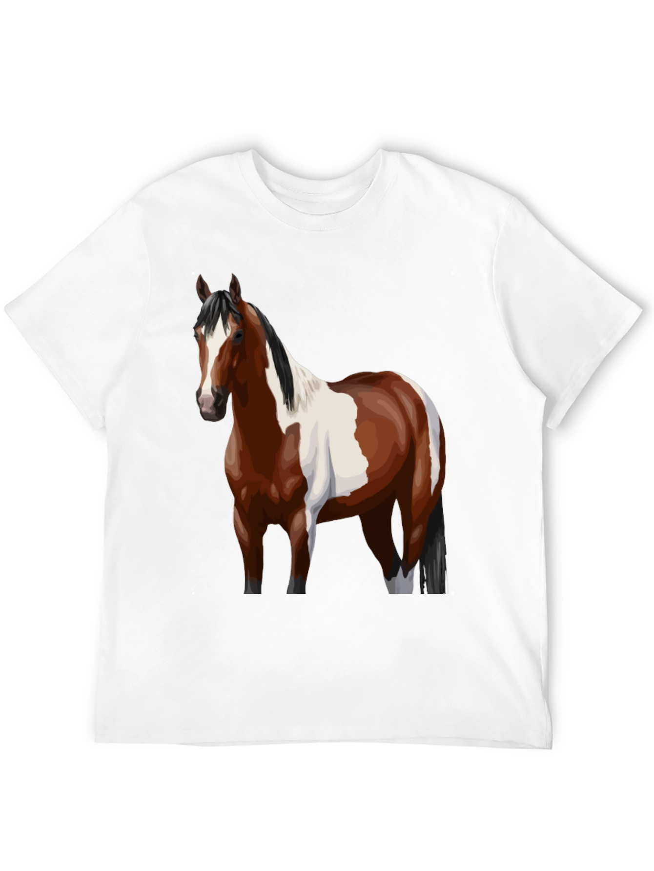 Horse Graphic Tee - Black Cotton Blend