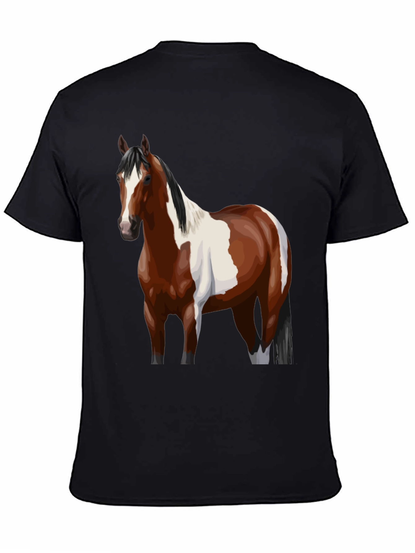 Horse Graphic Tee - Black Cotton Blend