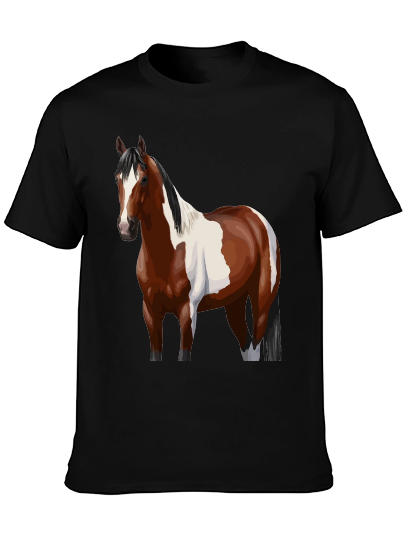 Horse Graphic Tee - Black Cotton Blend