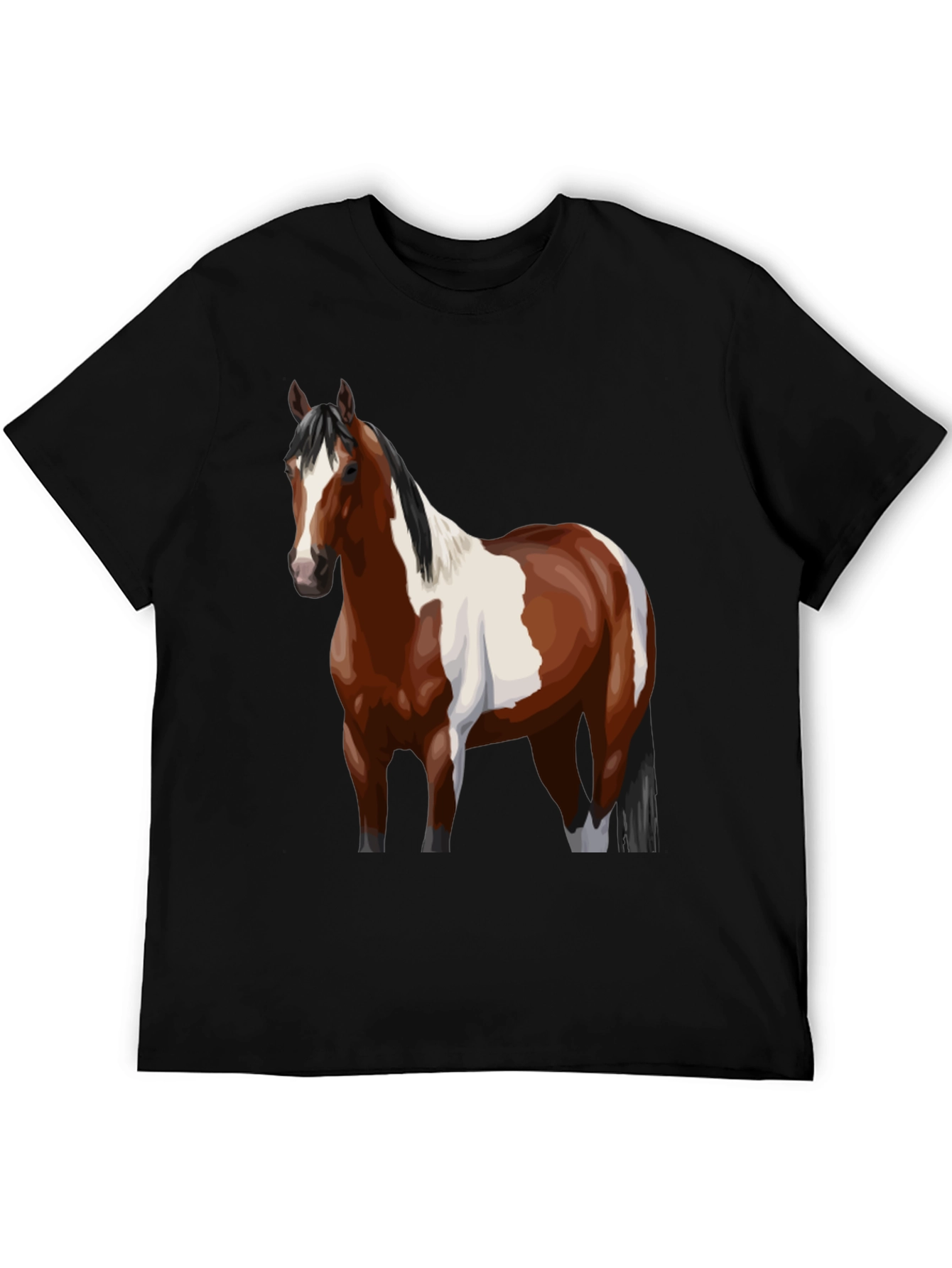 Horse Graphic Tee - Black Cotton Blend