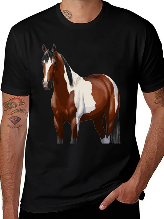 Horse Graphic Tee - Black Cotton Blend