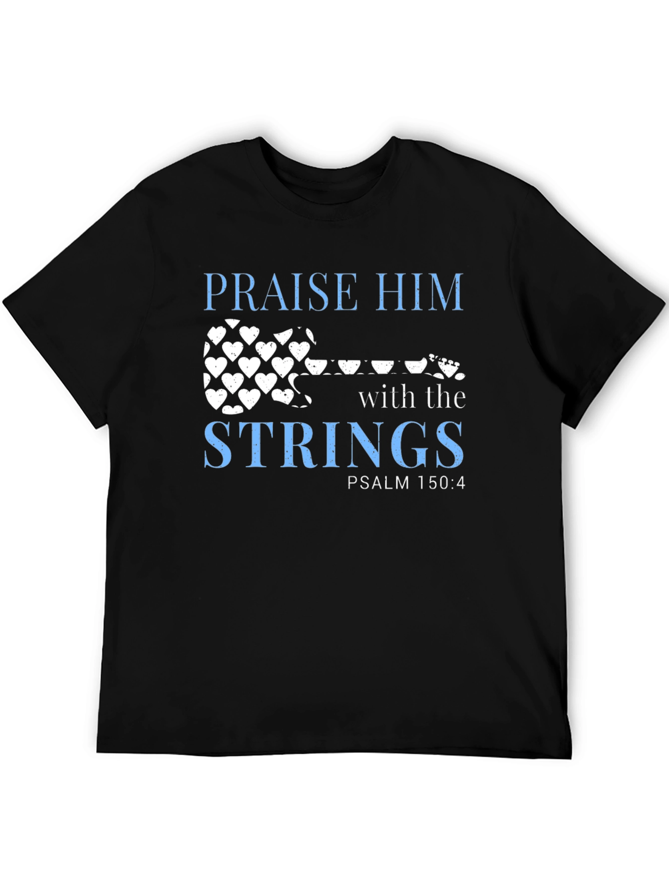 Praise Him with Strings Black Christian T-Shirt