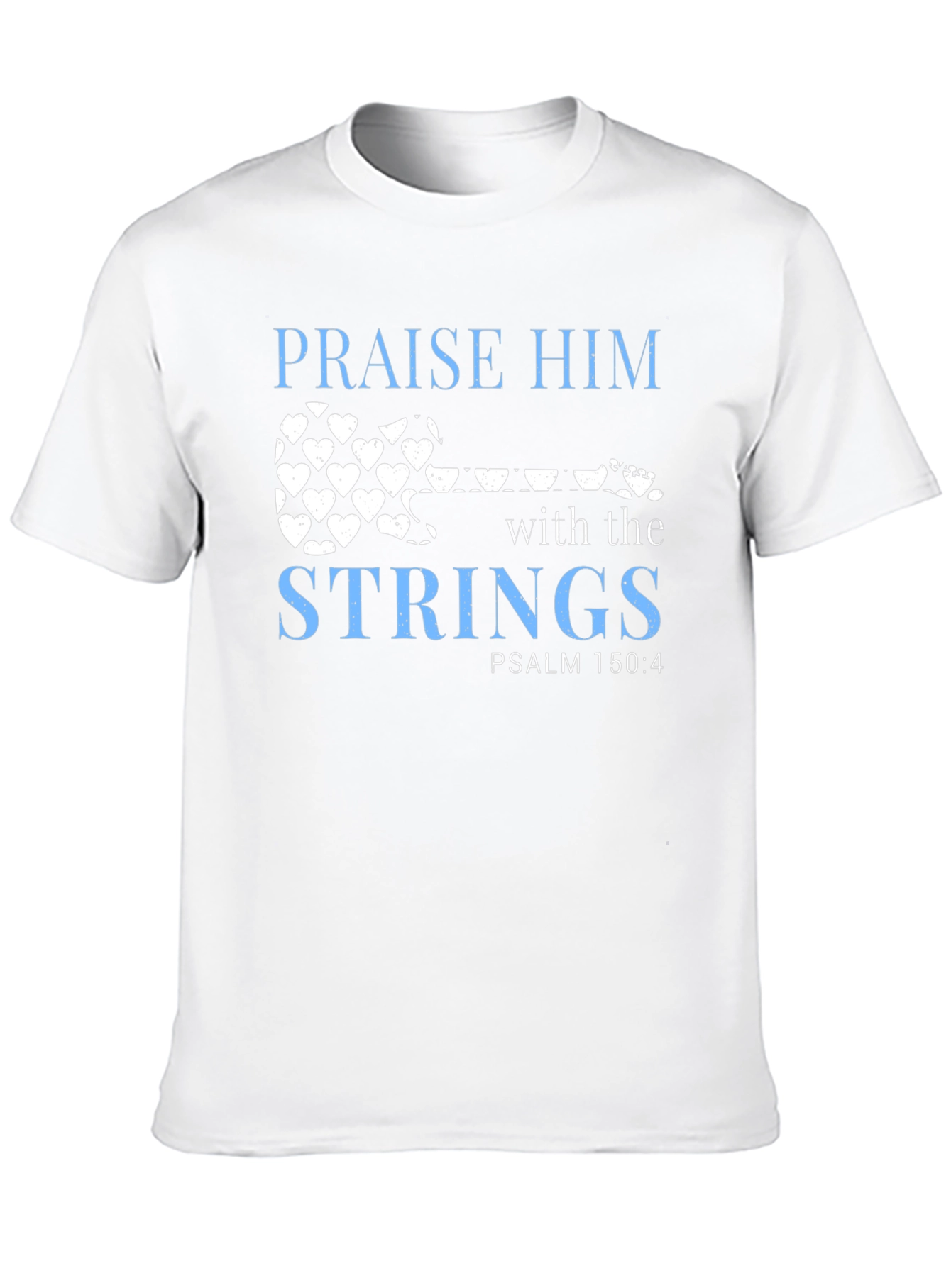 Praise Him with Strings Black Christian T-Shirt