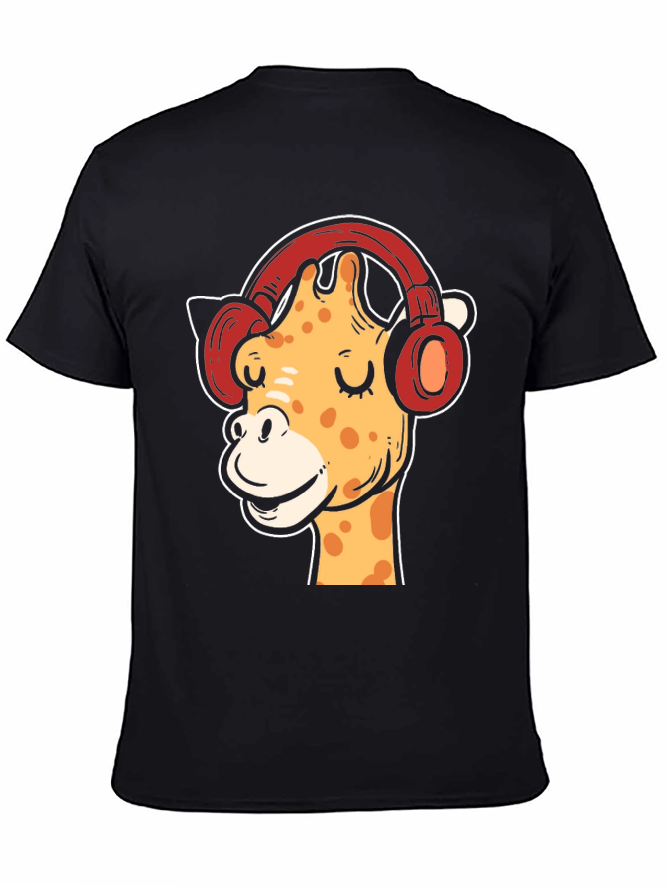 Cool Giraffe with Headphones Graphic T-Shirt
