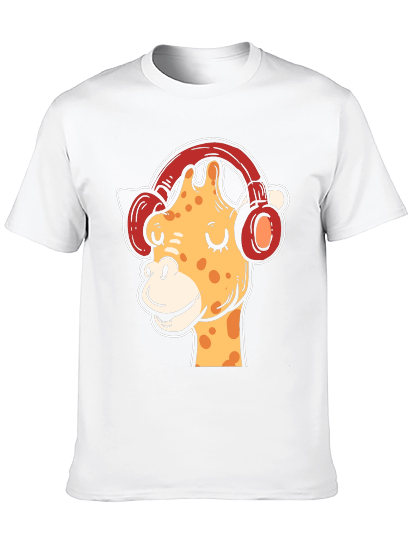 Cool Giraffe with Headphones Graphic T-Shirt