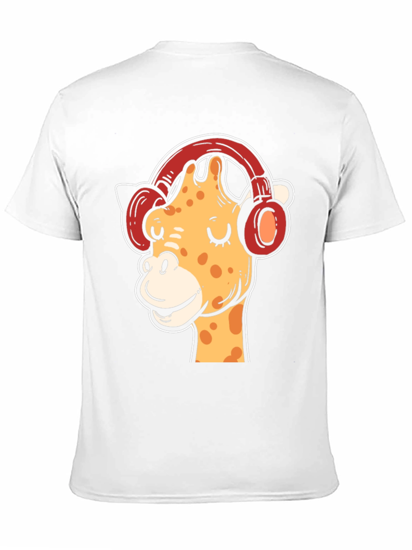 Cool Giraffe with Headphones Graphic T-Shirt