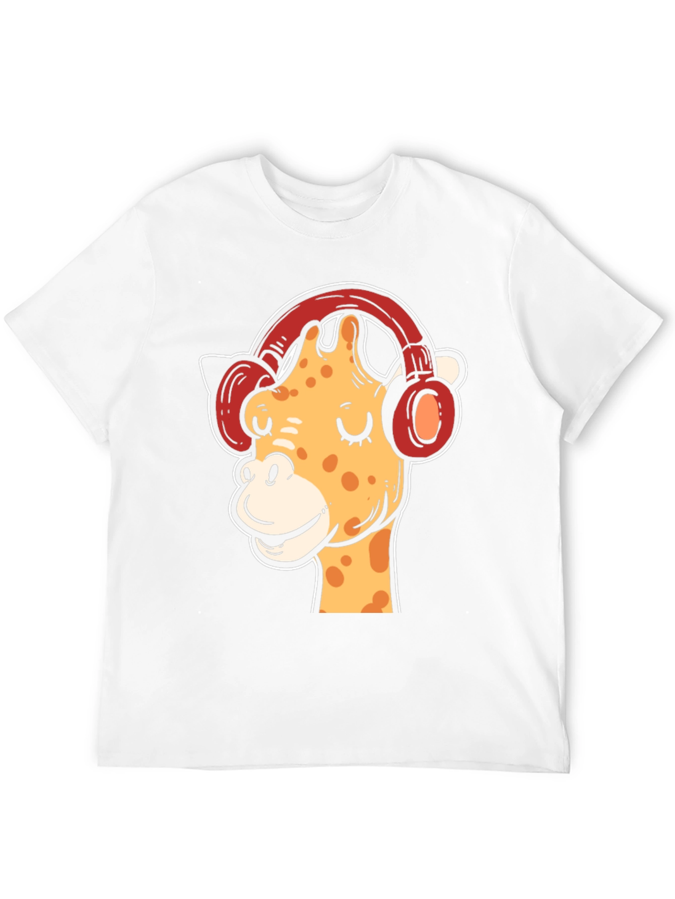 Cool Giraffe with Headphones Graphic T-Shirt