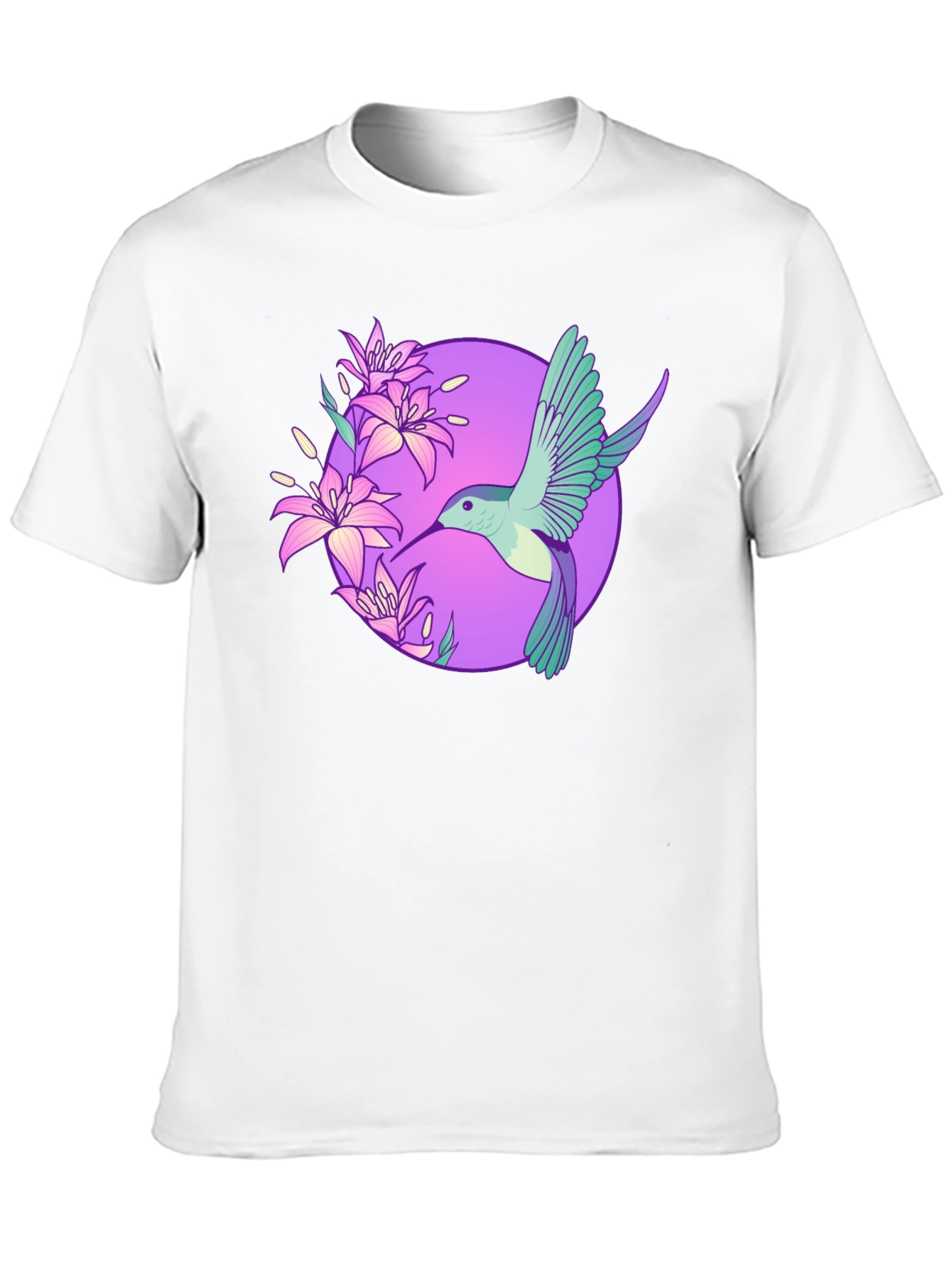Hummingbird Floral T-Shirt - Black