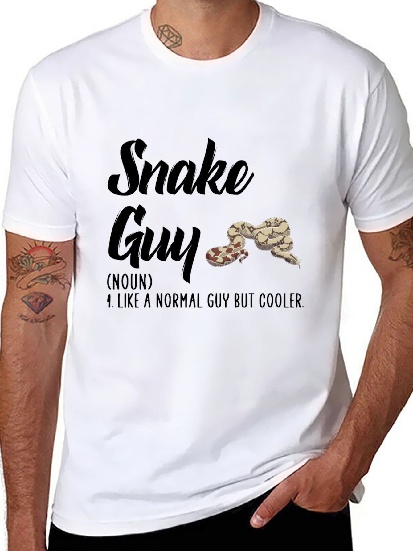 Snake Guy Novelty Graphic T-Shirt