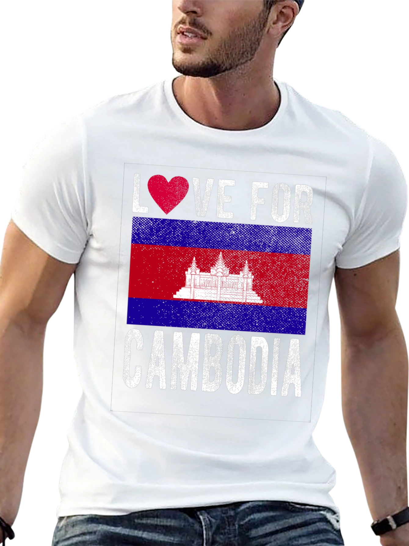 Love For Cambodia Flag T-Shirt