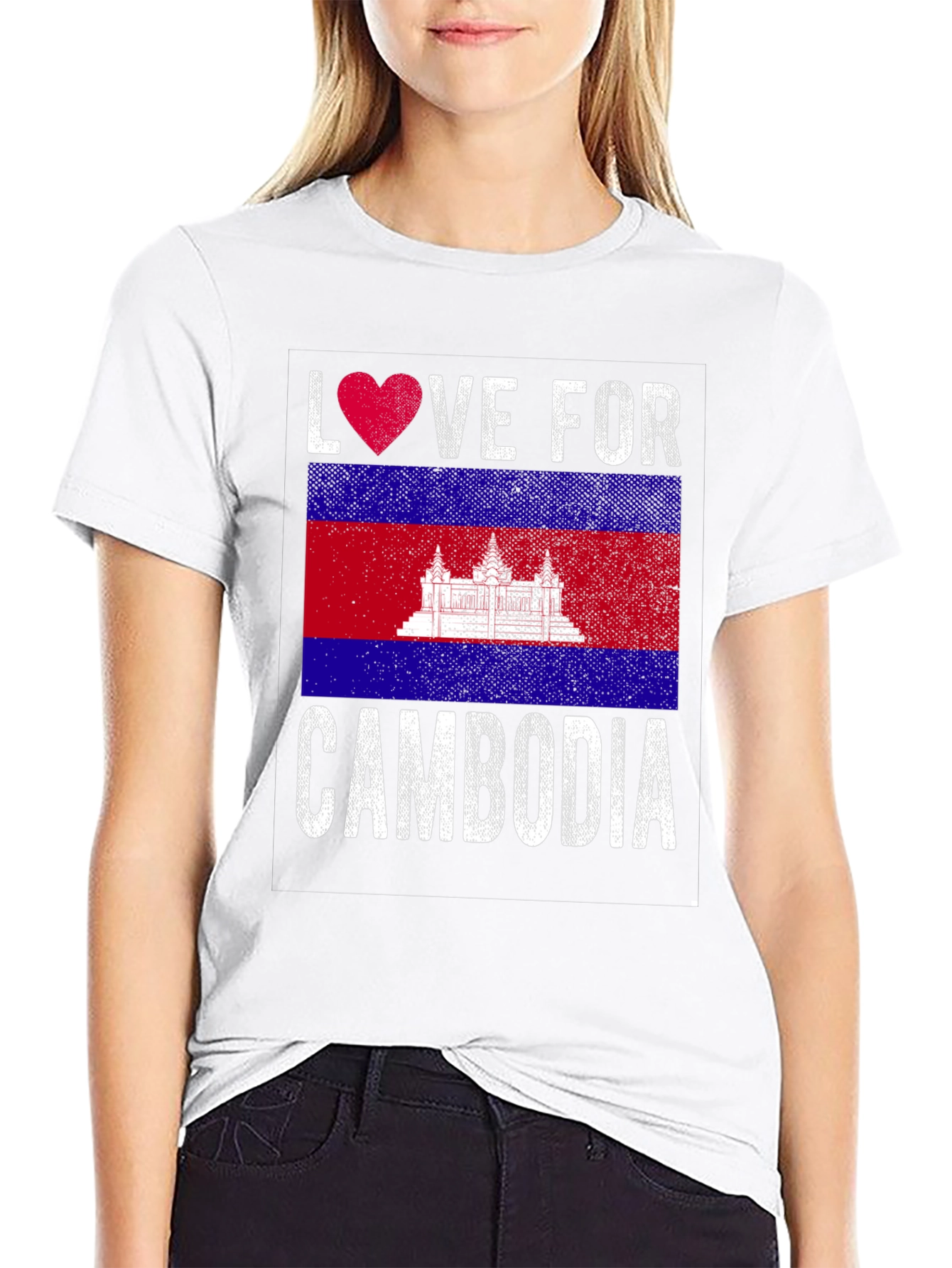 Love For Cambodia Flag T-Shirt
