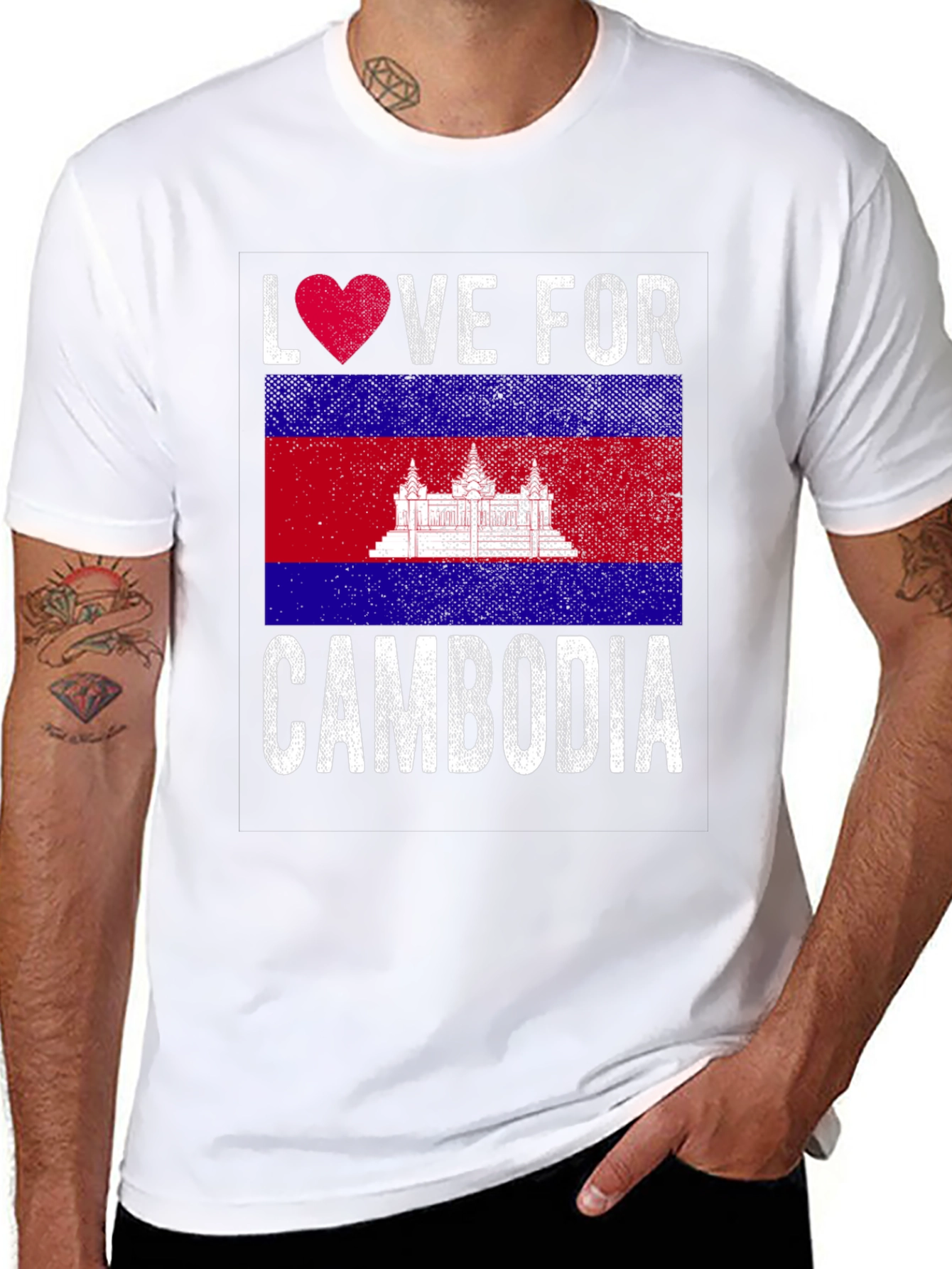 Love For Cambodia Flag T-Shirt