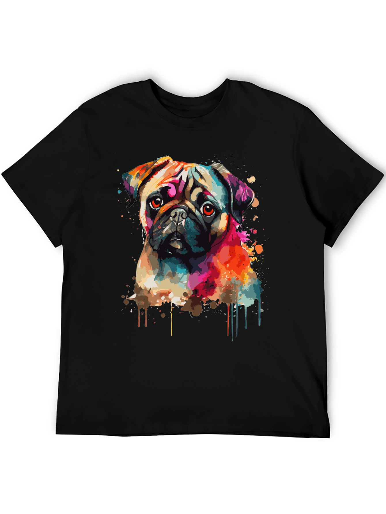 Vibrant Pug Graphic Tee - Stylish Dog Lover Shirt