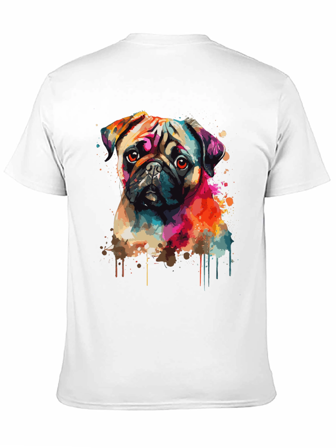 Vibrant Pug Graphic Tee - Stylish Dog Lover Shirt