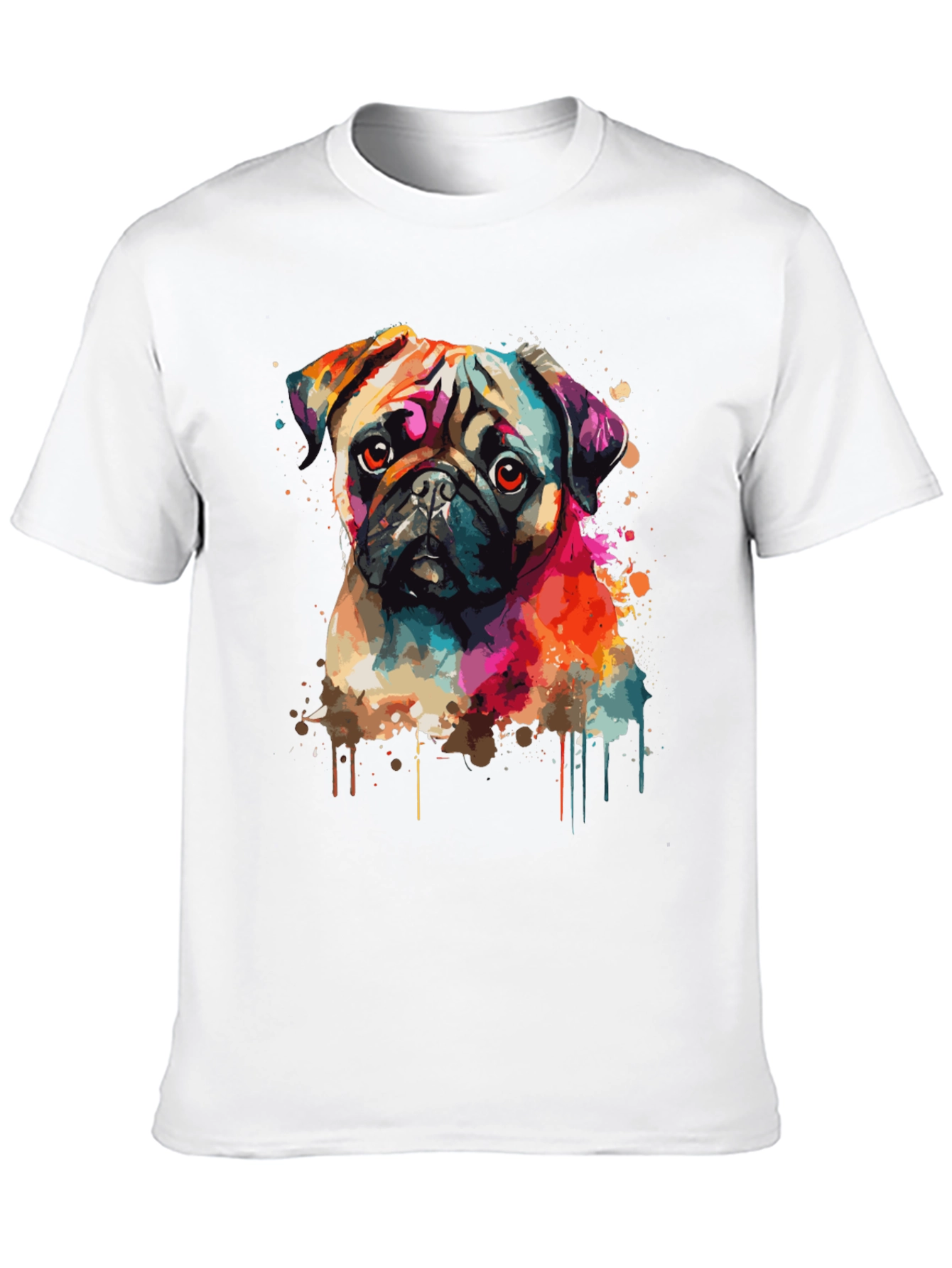 Vibrant Pug Graphic Tee - Stylish Dog Lover Shirt