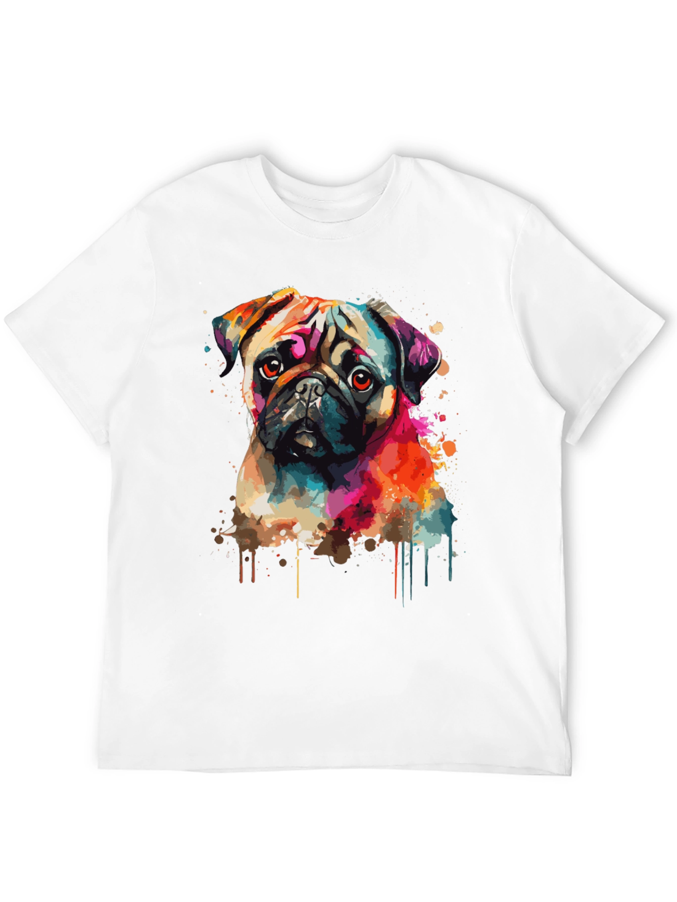 Vibrant Pug Graphic Tee - Stylish Dog Lover Shirt