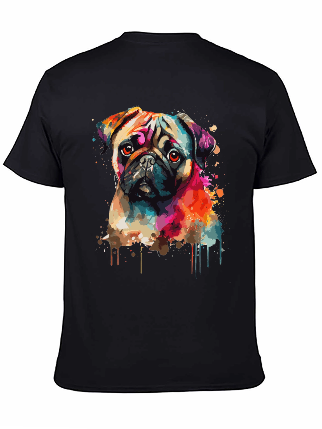 Vibrant Pug Graphic Tee - Stylish Dog Lover Shirt