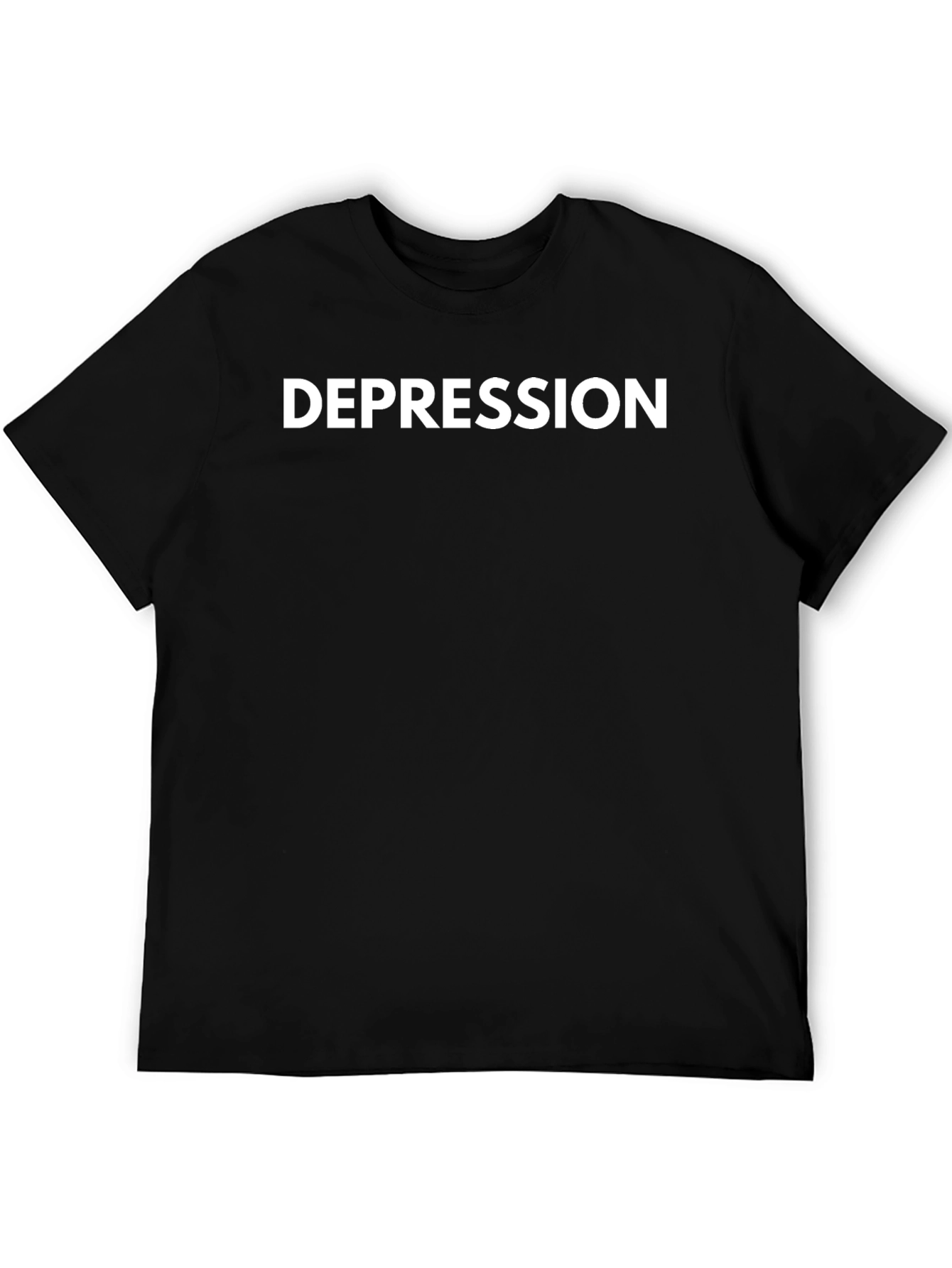 Depression Graphic T-Shirt - Black Crew Neck Tee