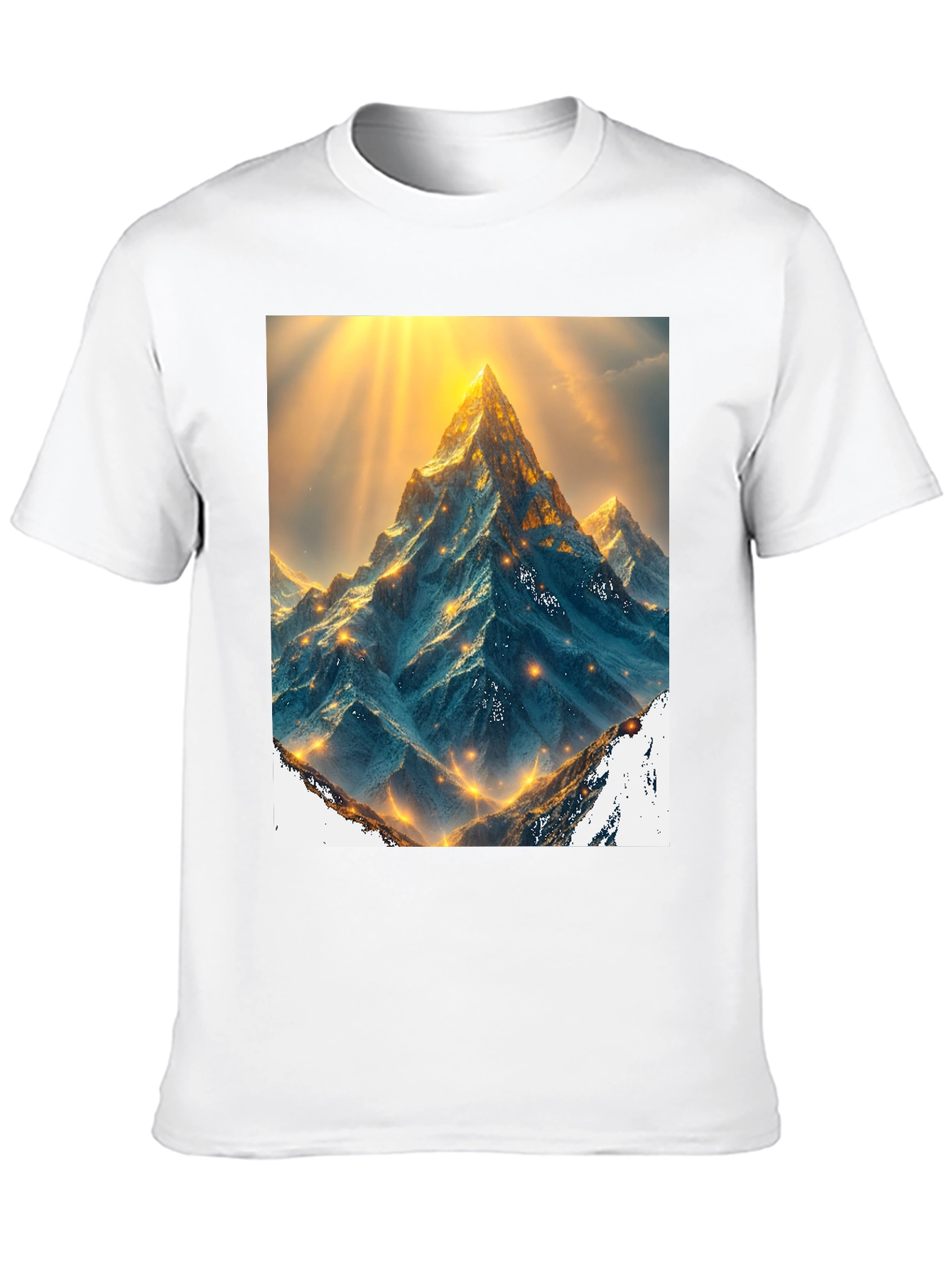 Mountain Peak Graphic Tee - Black Cotton Blend