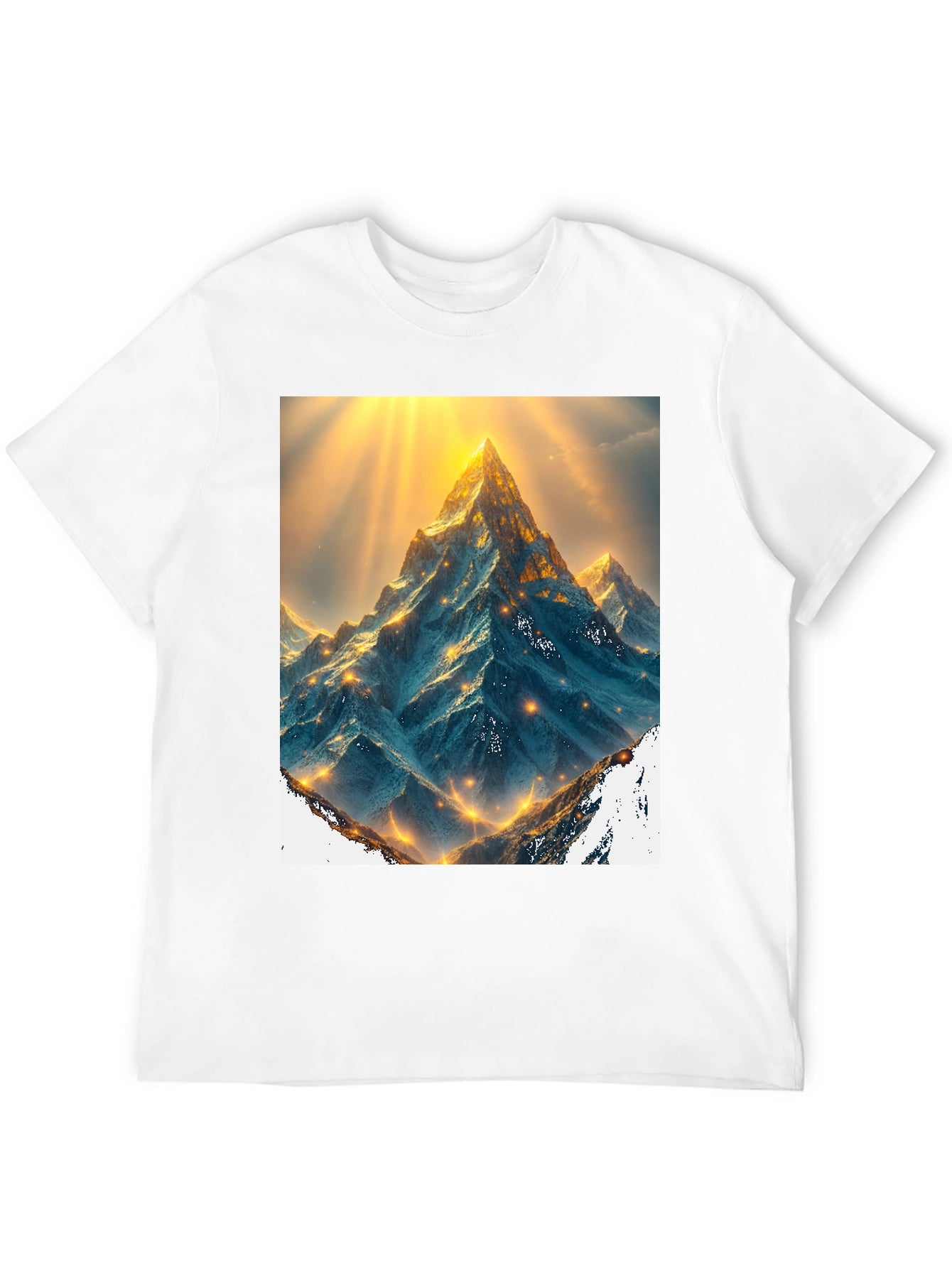 Mountain Peak Graphic Tee - Black Cotton Blend
