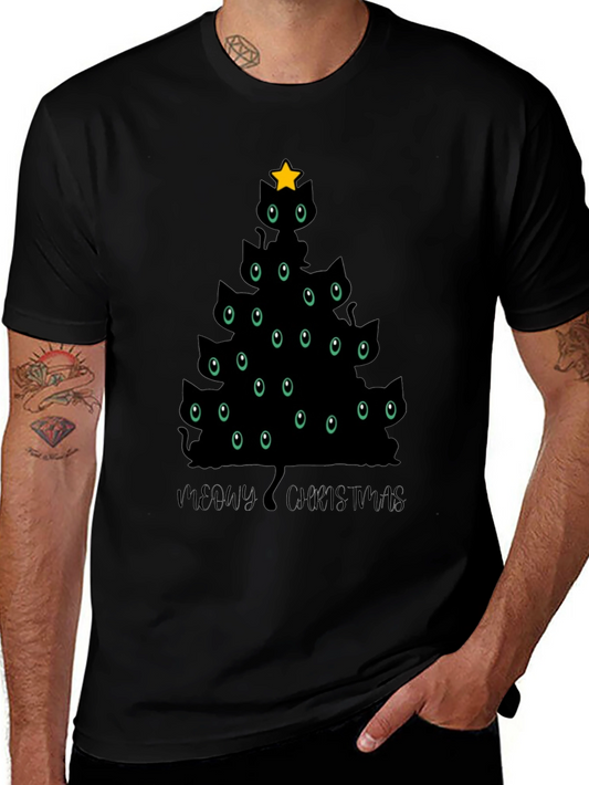 Meowy Christmas Cat Tree T-Shirt