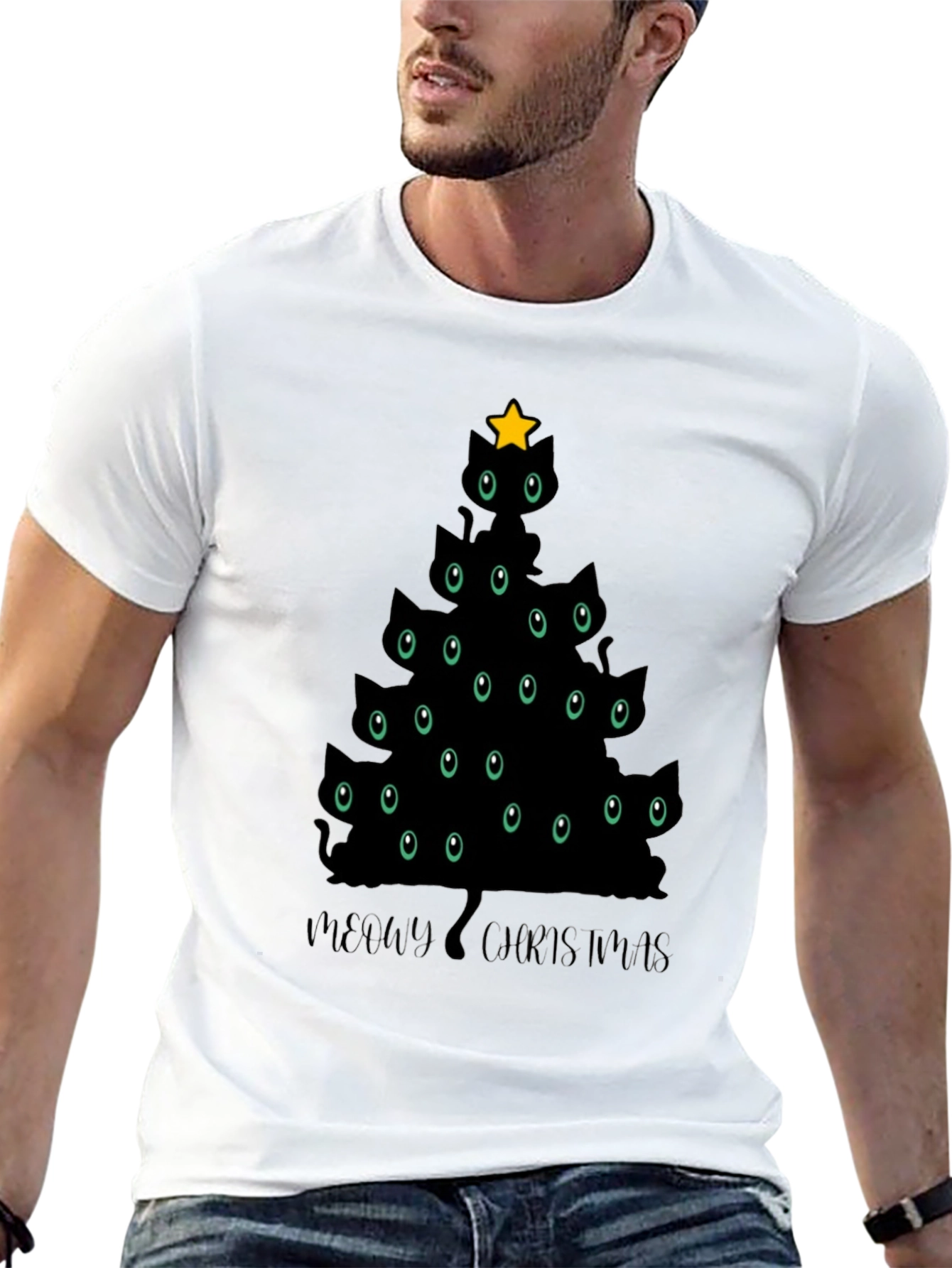 Meowy Christmas Cat Tree T-Shirt