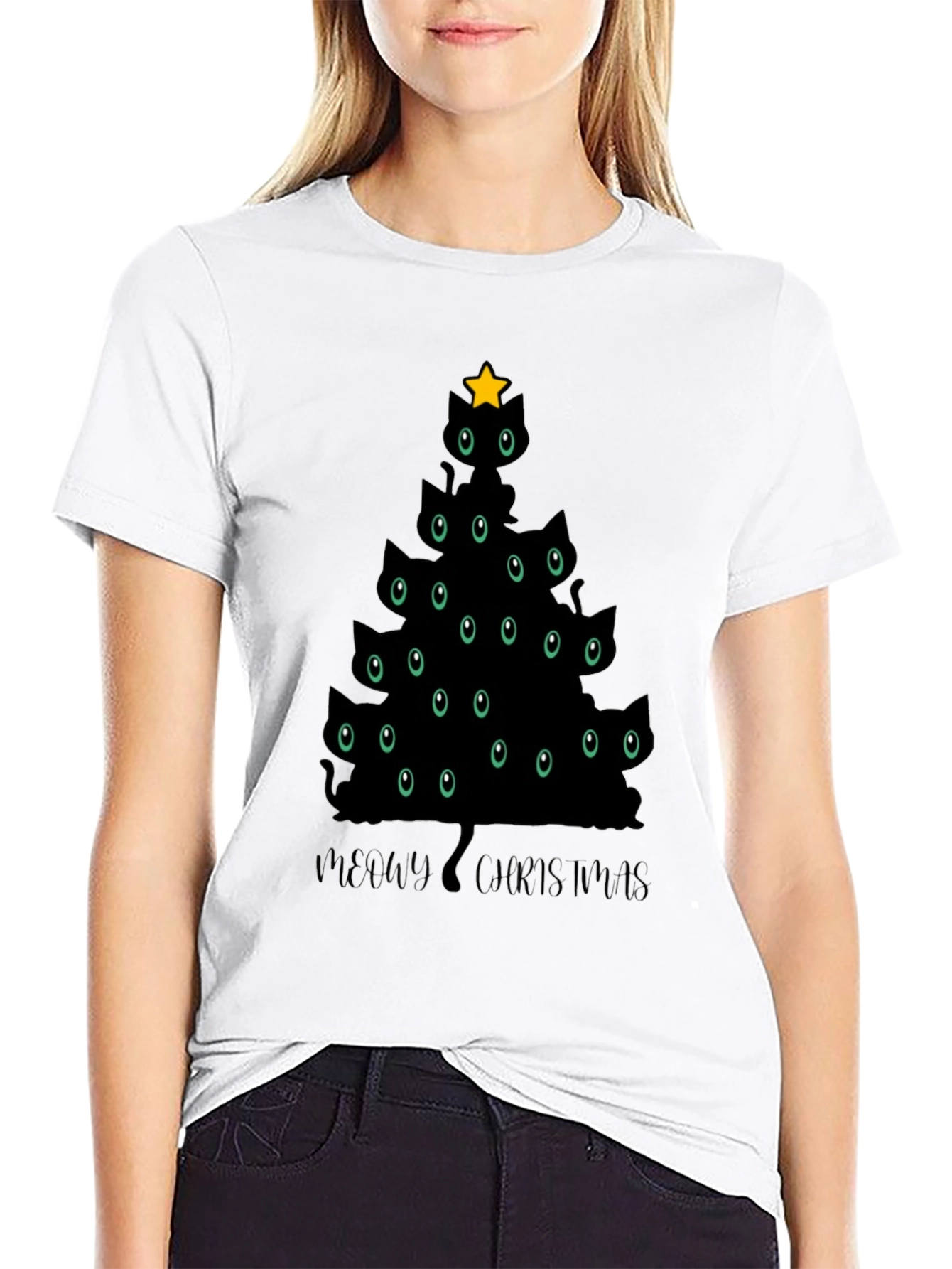 Meowy Christmas Cat Tree T-Shirt