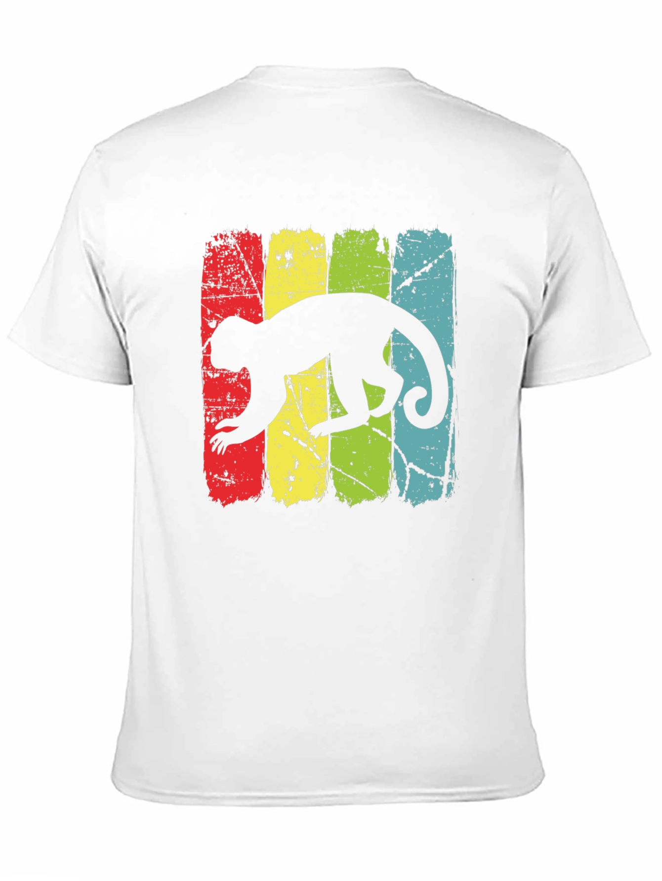 Retro Monkey Graphic Tee - Black Cotton T-Shirt