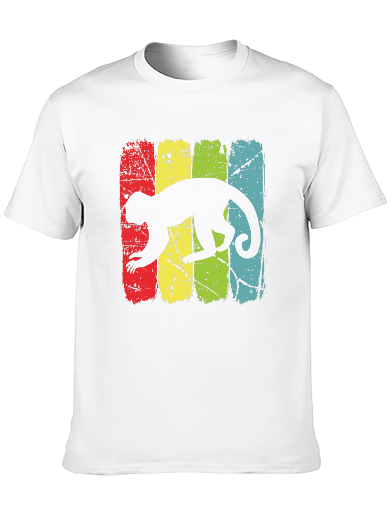 Retro Monkey Graphic Tee - Black Cotton T-Shirt