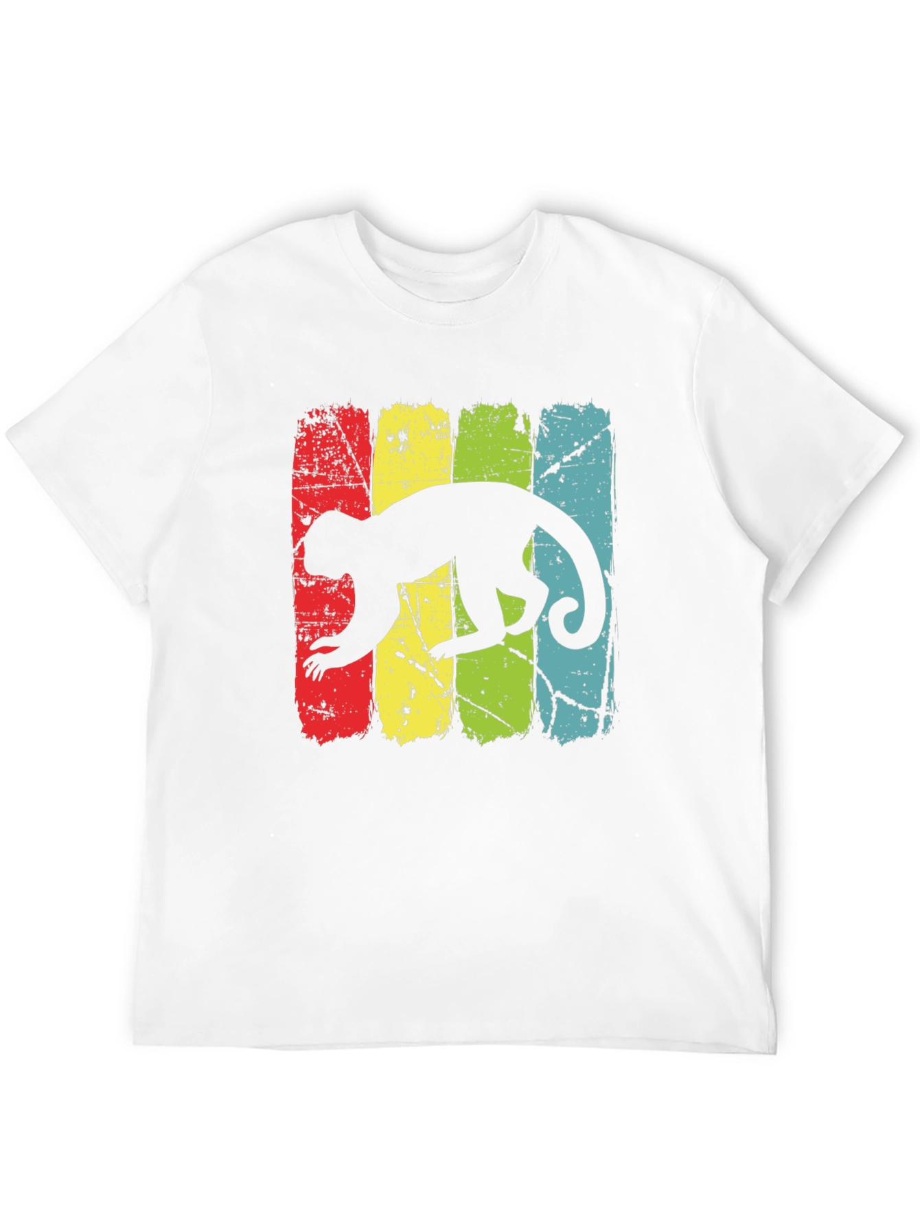 Retro Monkey Graphic Tee - Black Cotton T-Shirt