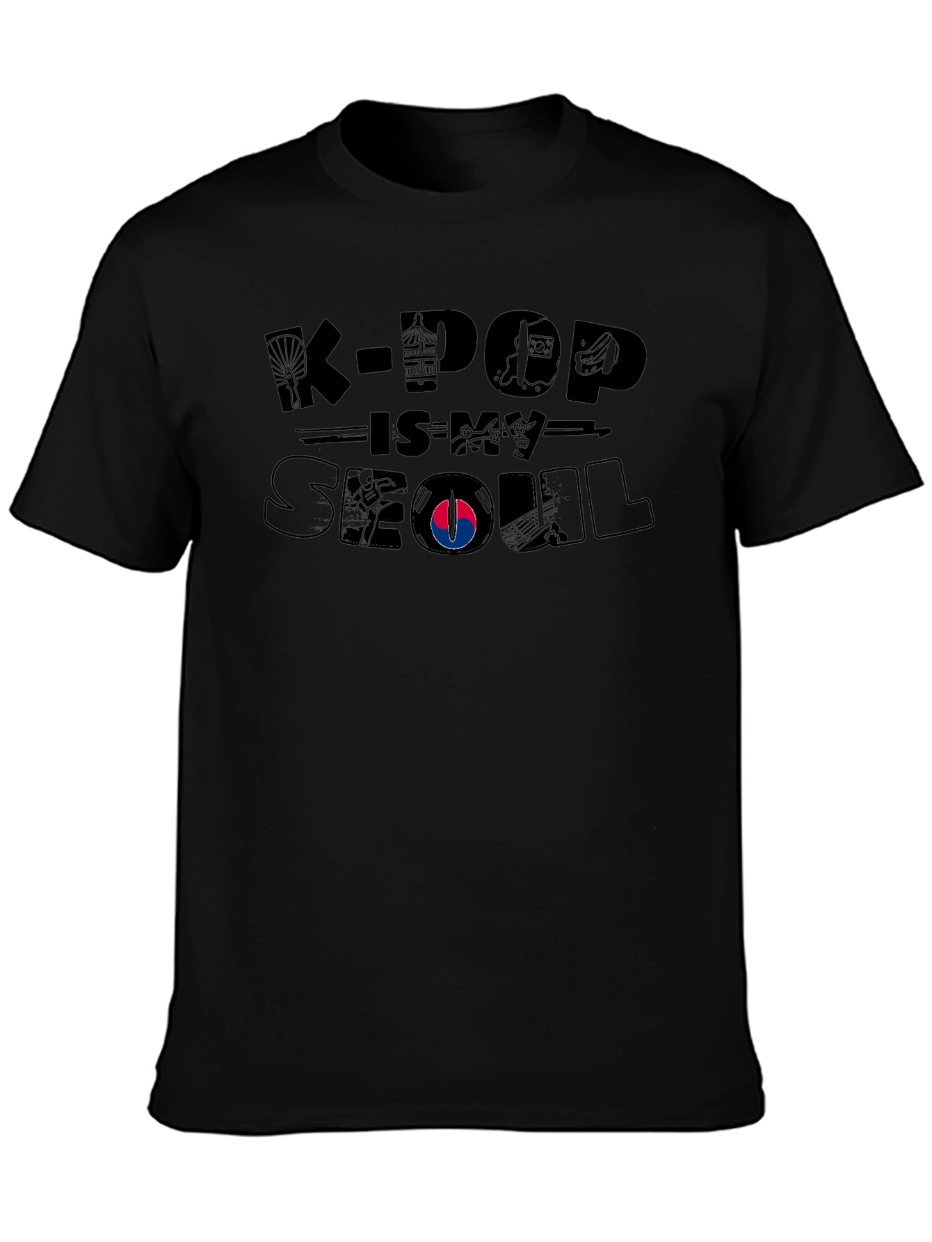 K-Pop Is My Seoul Black T-Shirt