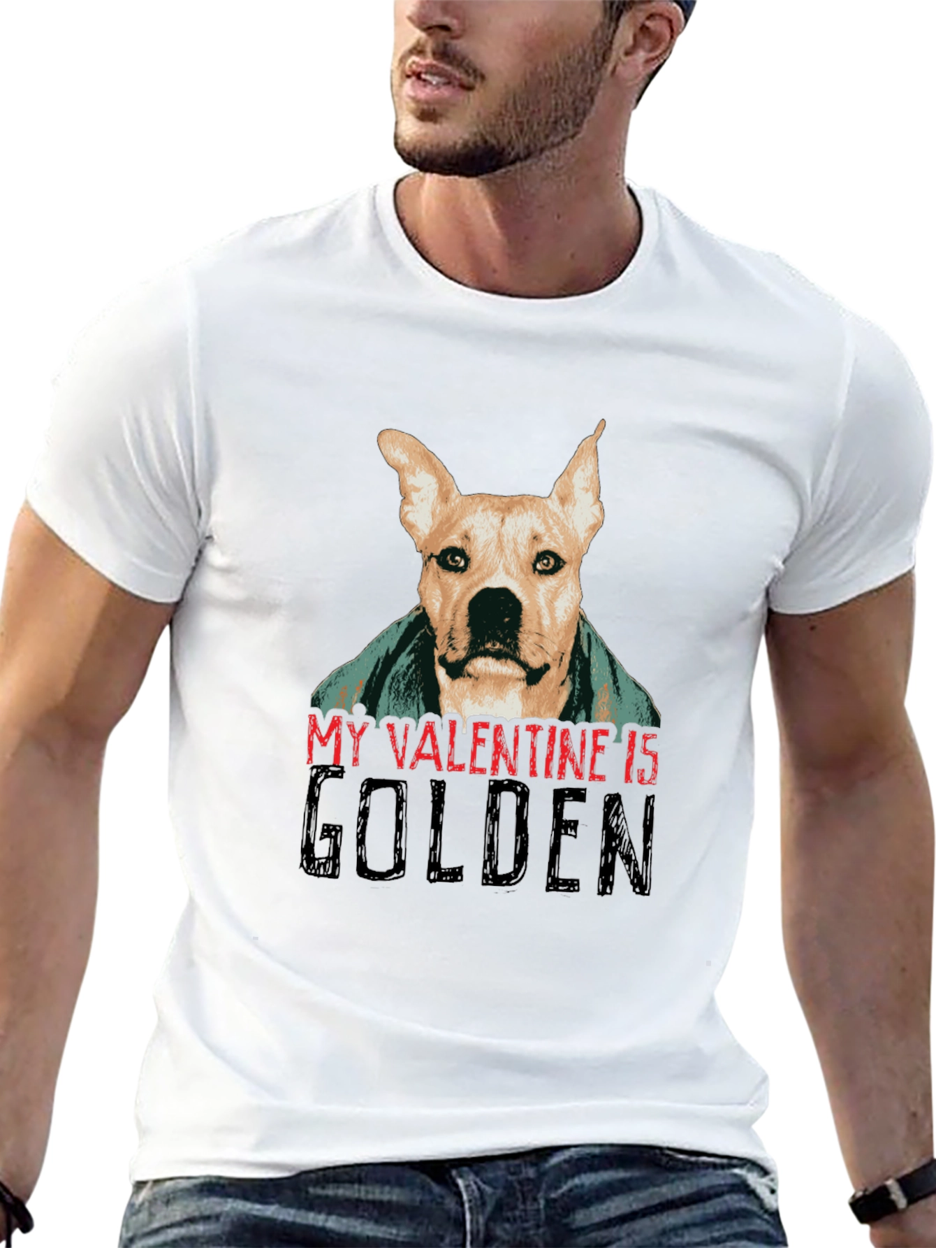 Golden Valentine Dog T-Shirt