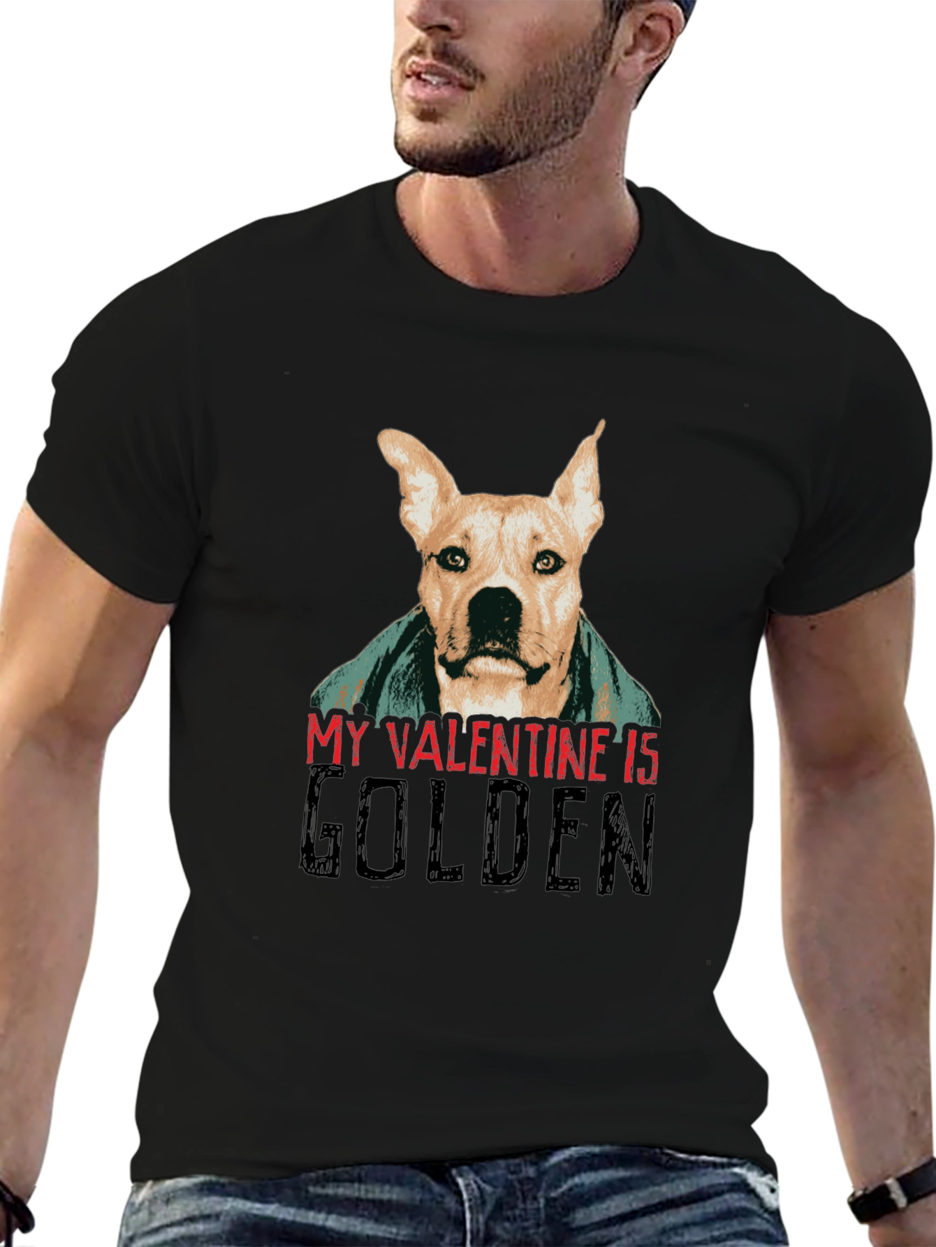 Golden Valentine Dog T-Shirt
