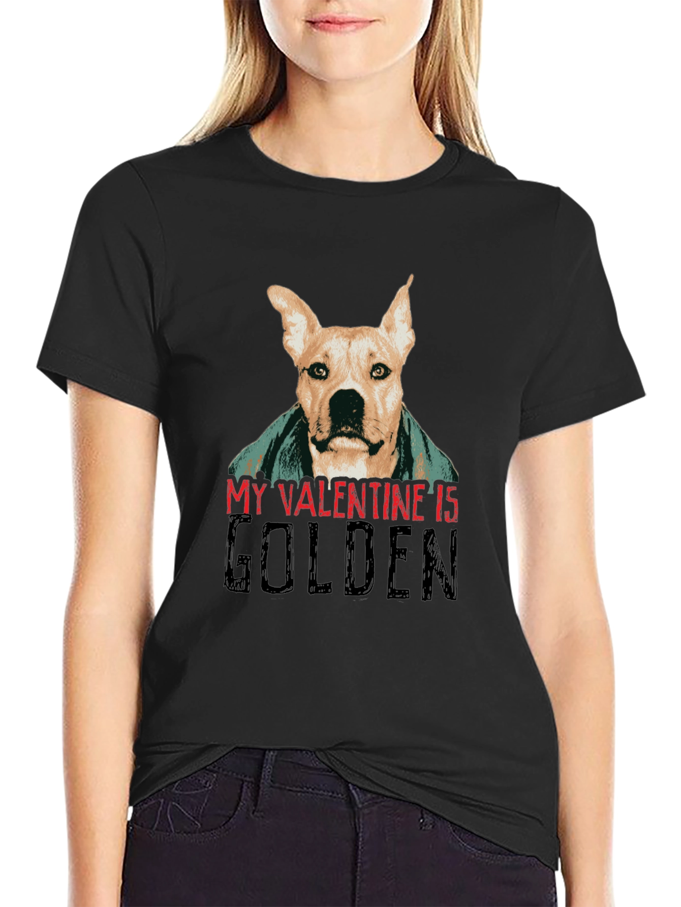 Golden Valentine Dog T-Shirt