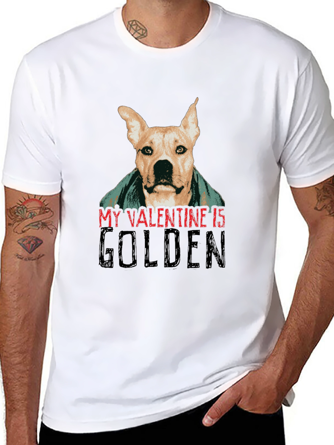 Golden Valentine Dog T-Shirt