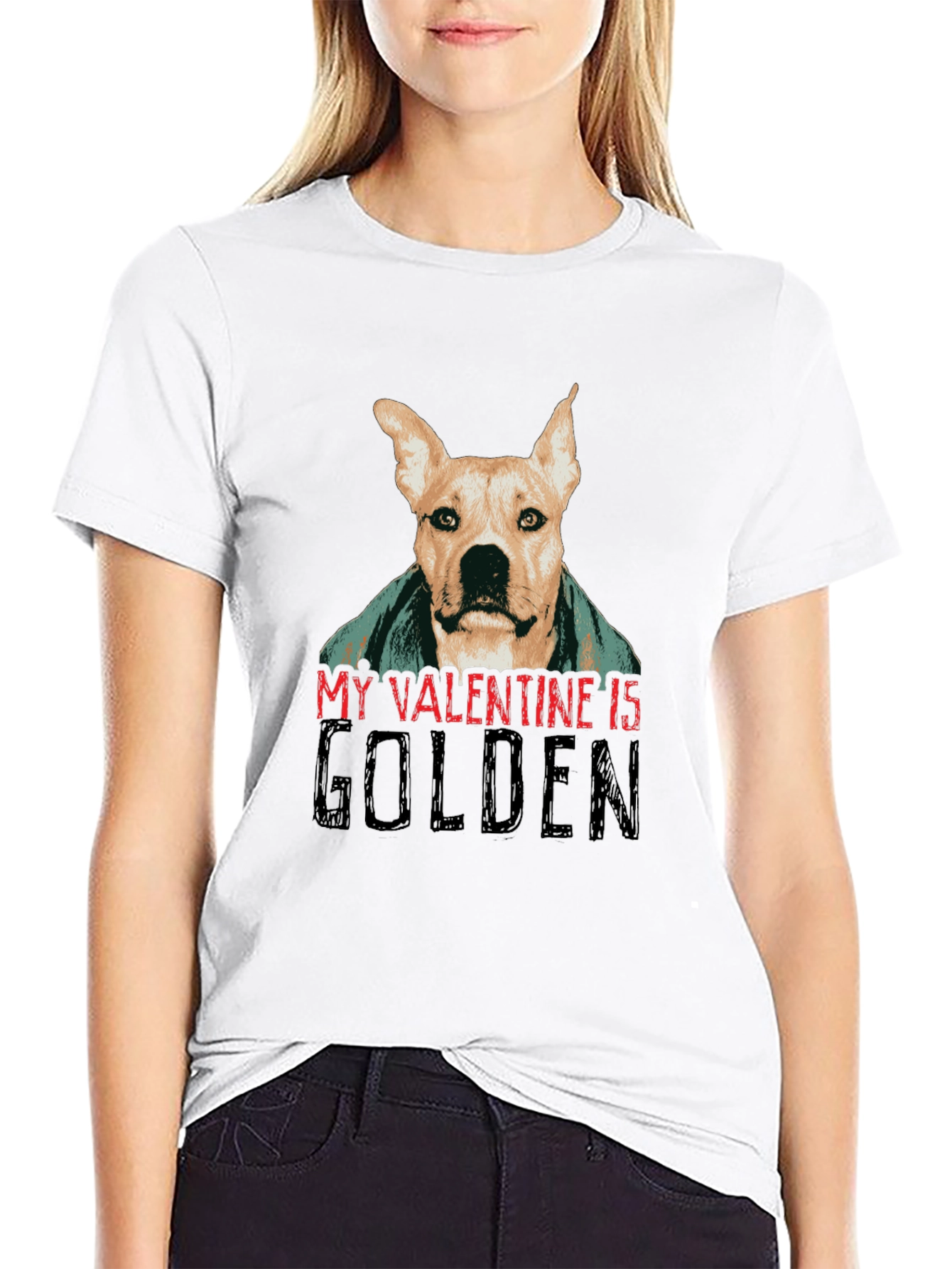 Golden Valentine Dog T-Shirt