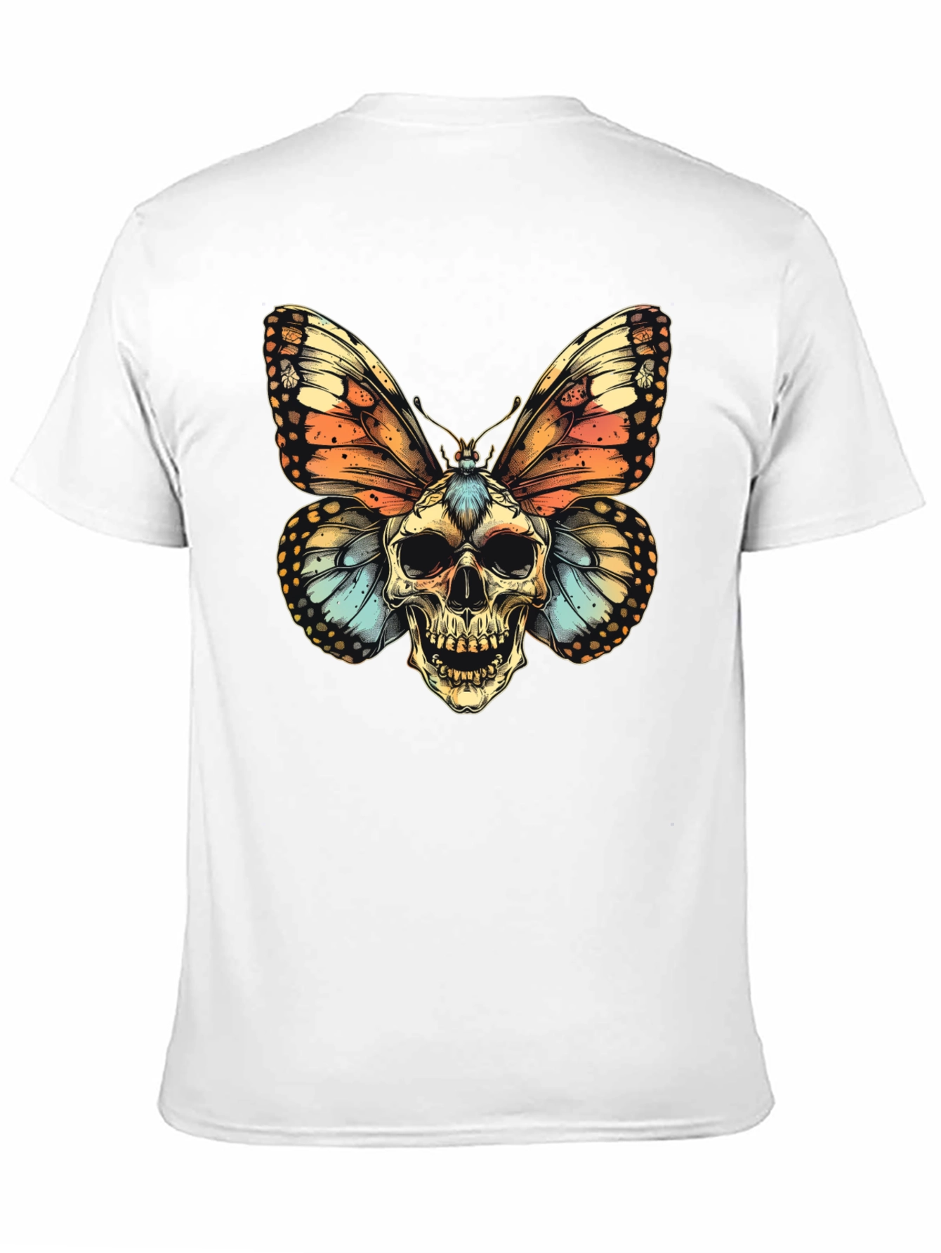 Skull Butterfly Graphic Tee - Mens Black T-Shirt