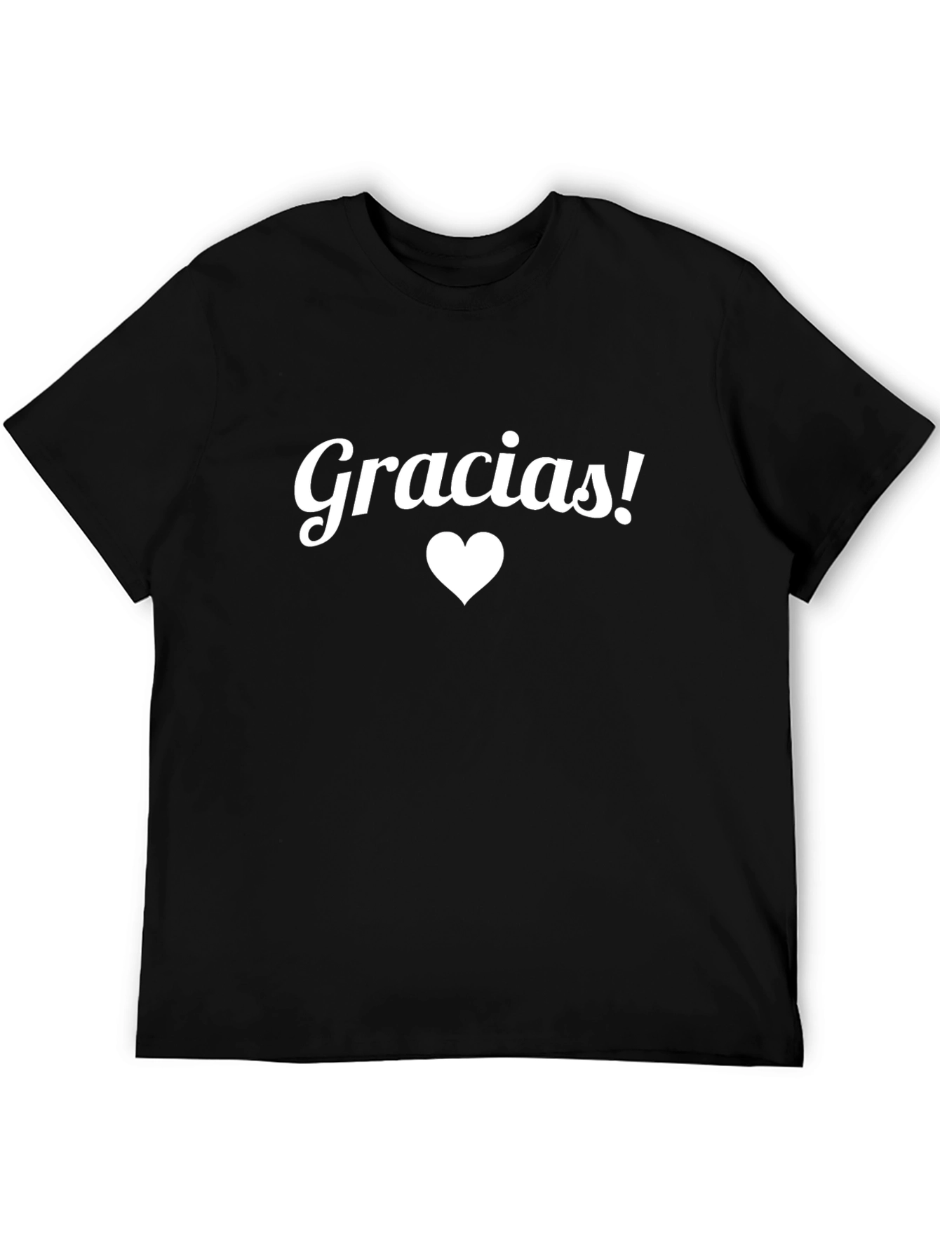 Gracias Heart Graphic Tee - Black Cotton T-Shirt
