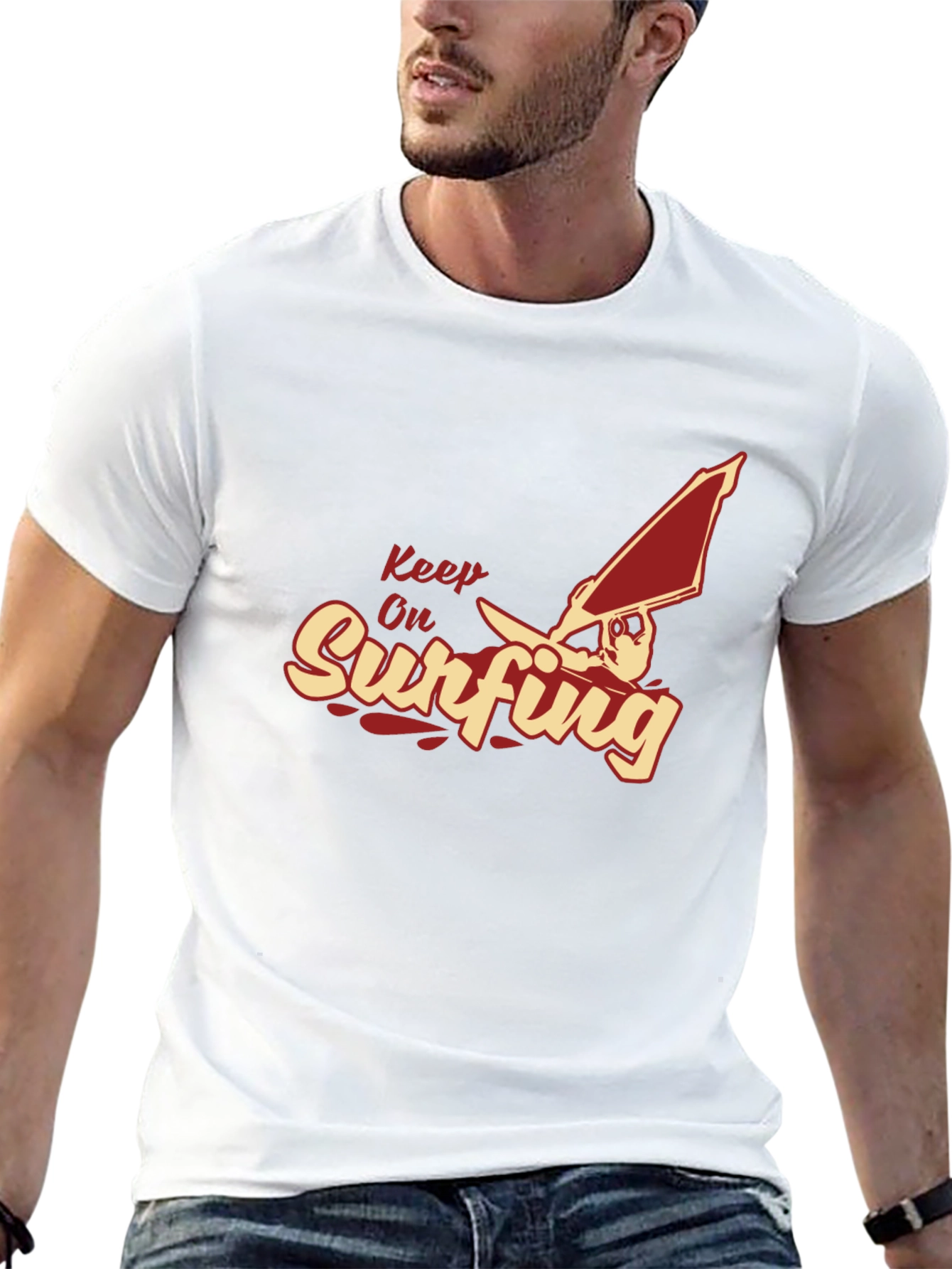 Keep On Surfing T-Shirt - Black Unique Design