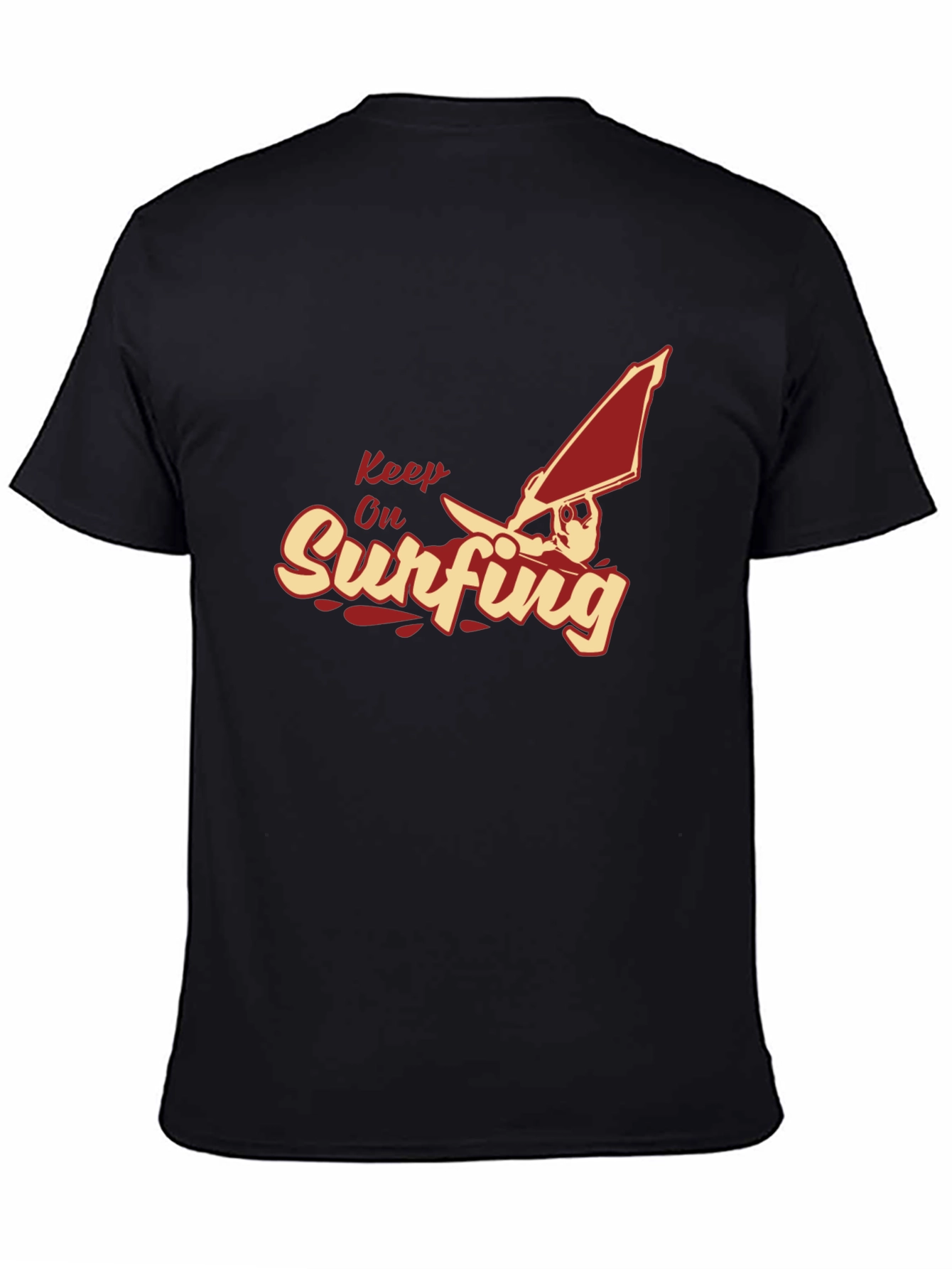 Keep On Surfing T-Shirt - Black Unique Design