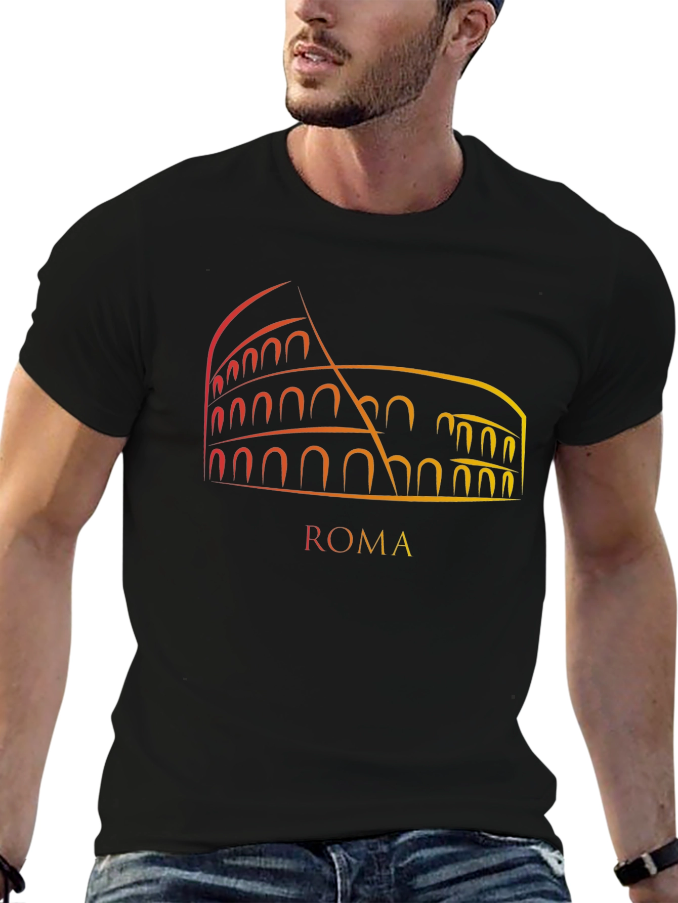Roma Colosseum Graphic Tee - Mens Black T-Shirt