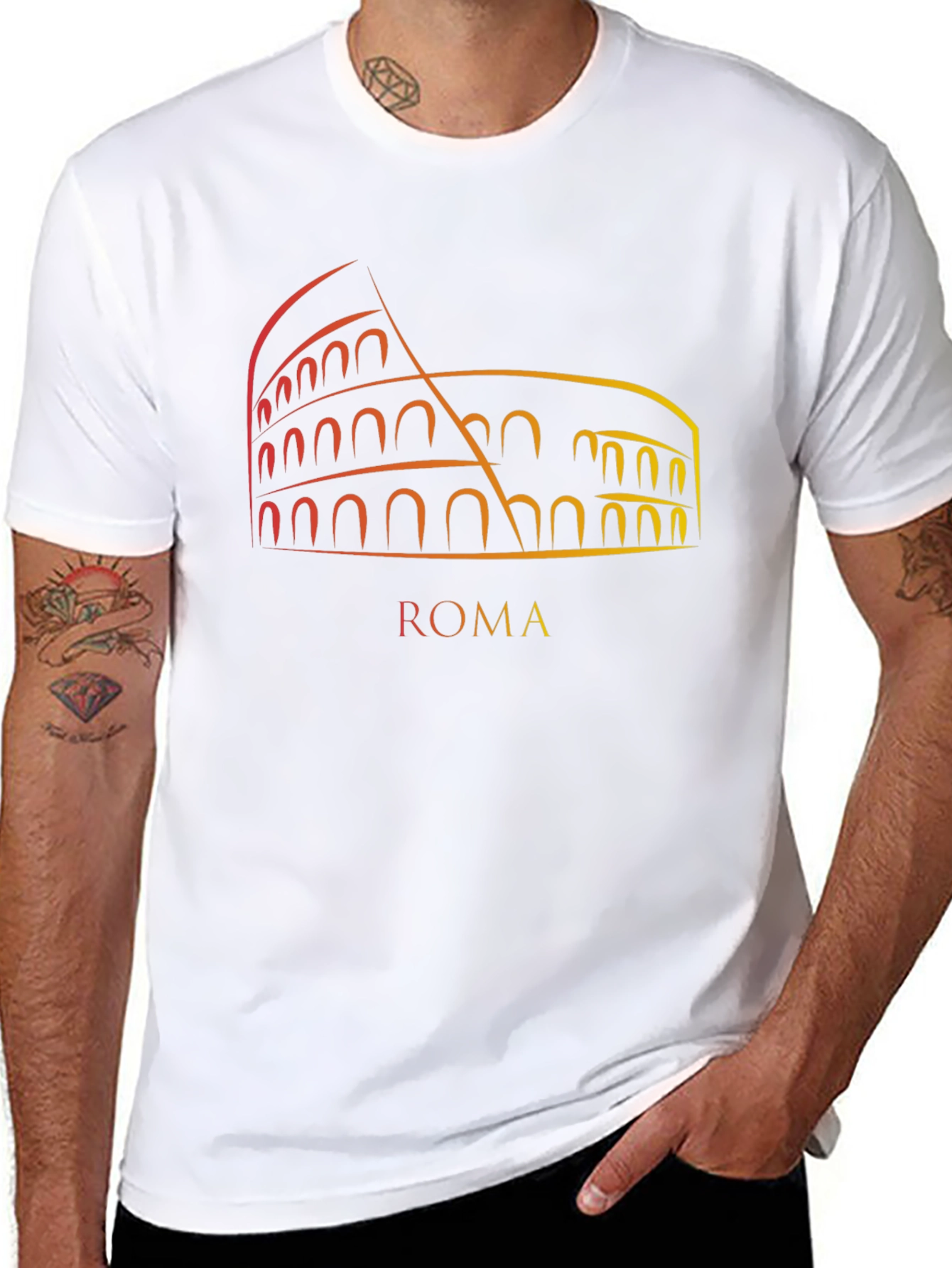Roma Colosseum Graphic Tee - Mens Black T-Shirt