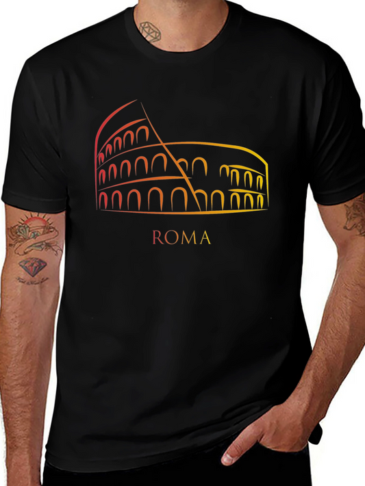 Roma Colosseum Graphic Tee - Mens Black T-Shirt